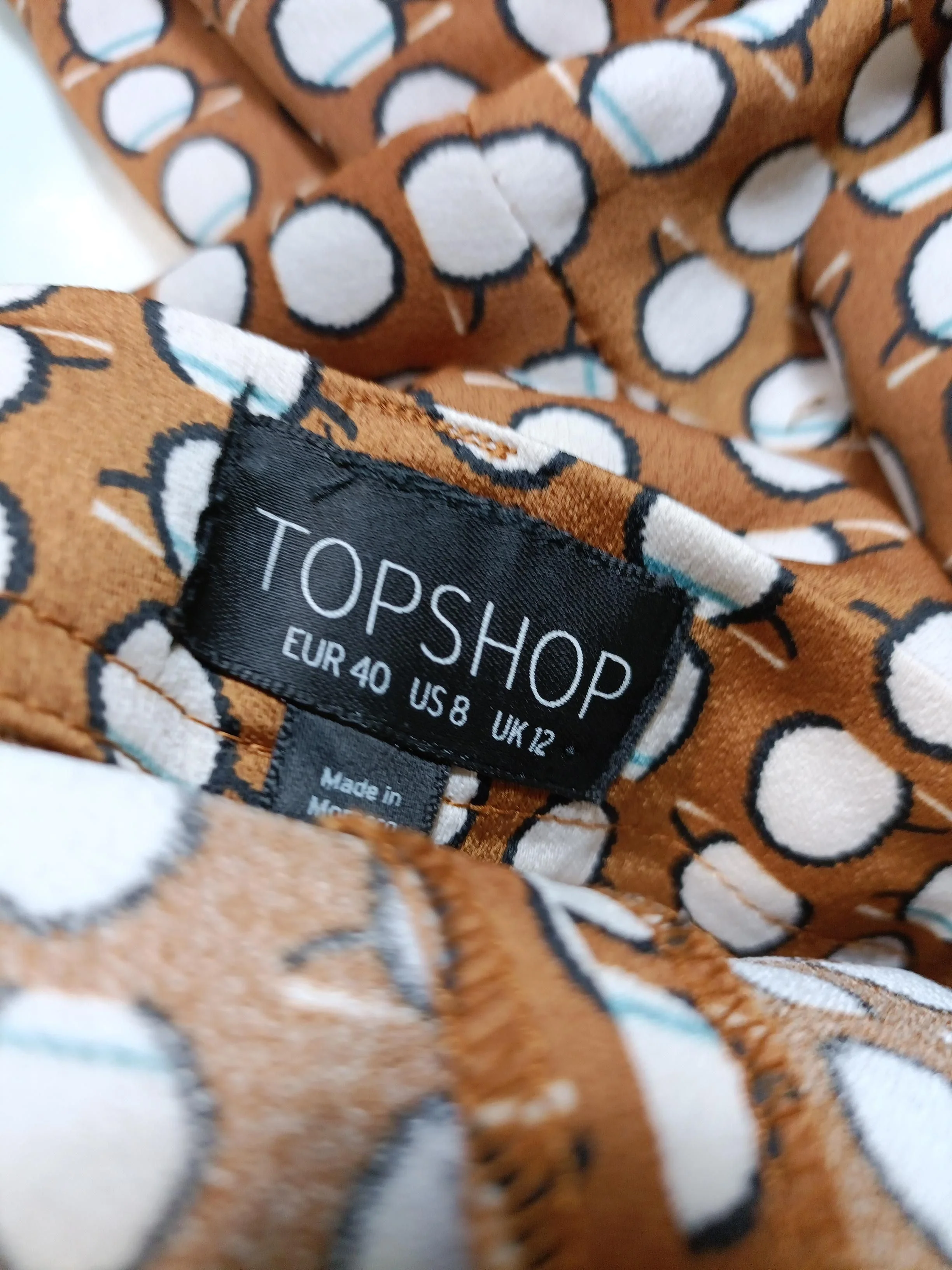 Topshop Women's Trousers UK 12 Multi Polkadot 100% Polyester Wide-Leg Chino - Image 5