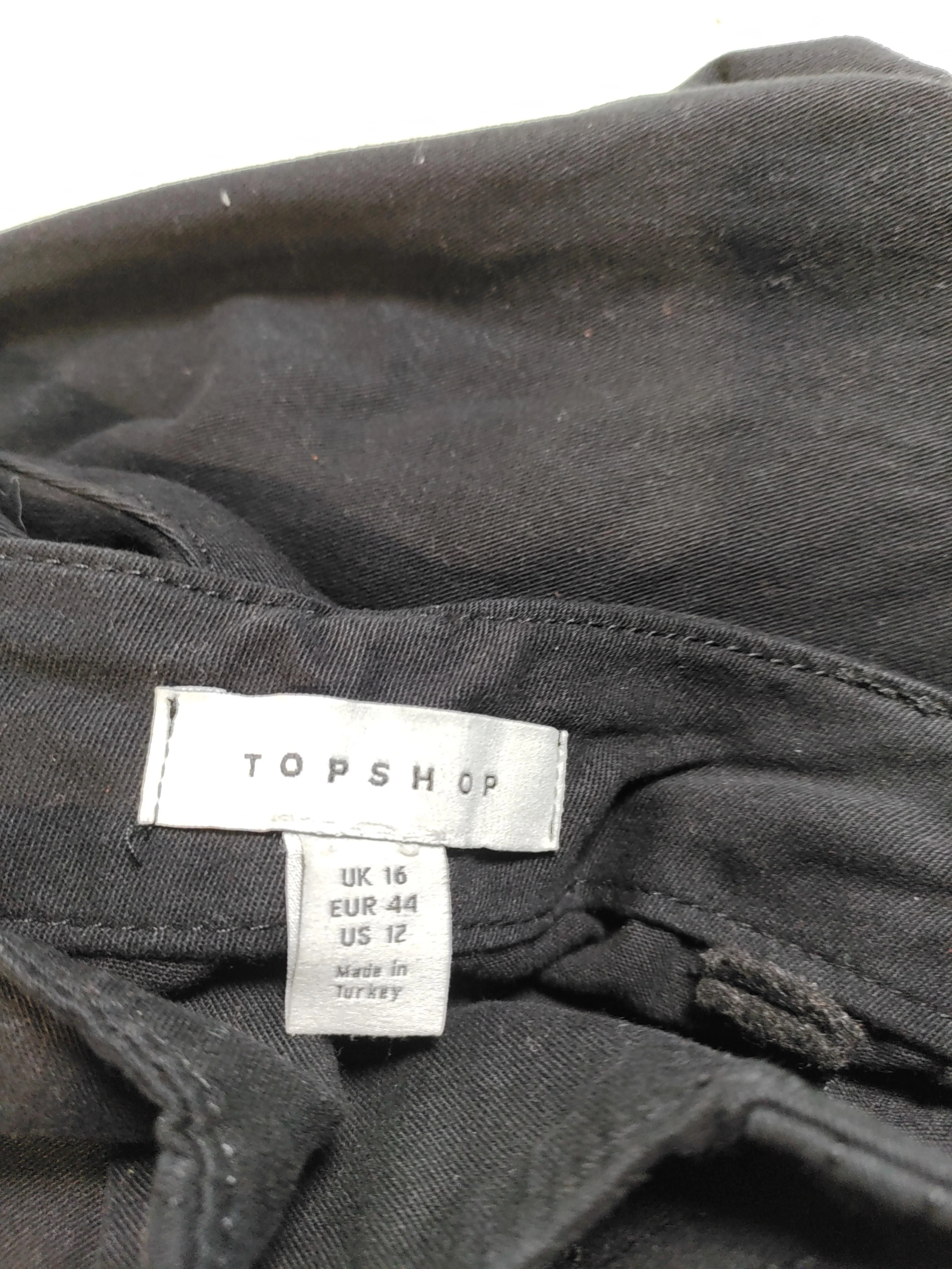 Topshop Women's Trousers UK 16 Black Cotton with Polyester Tapered Cropped - Image 5