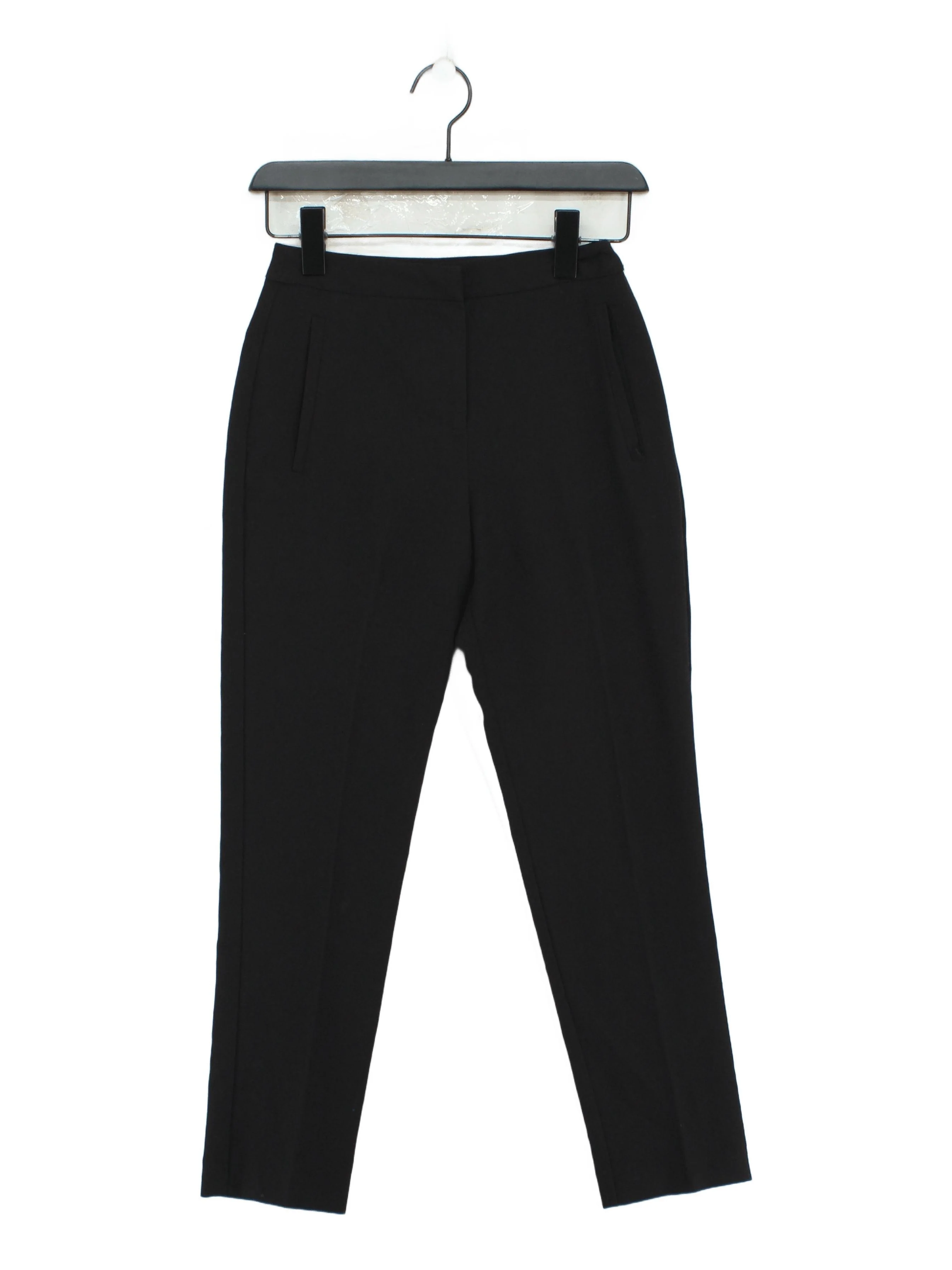 Topshop Women's Trousers UK 6 Black 100% Other Tapered Chino