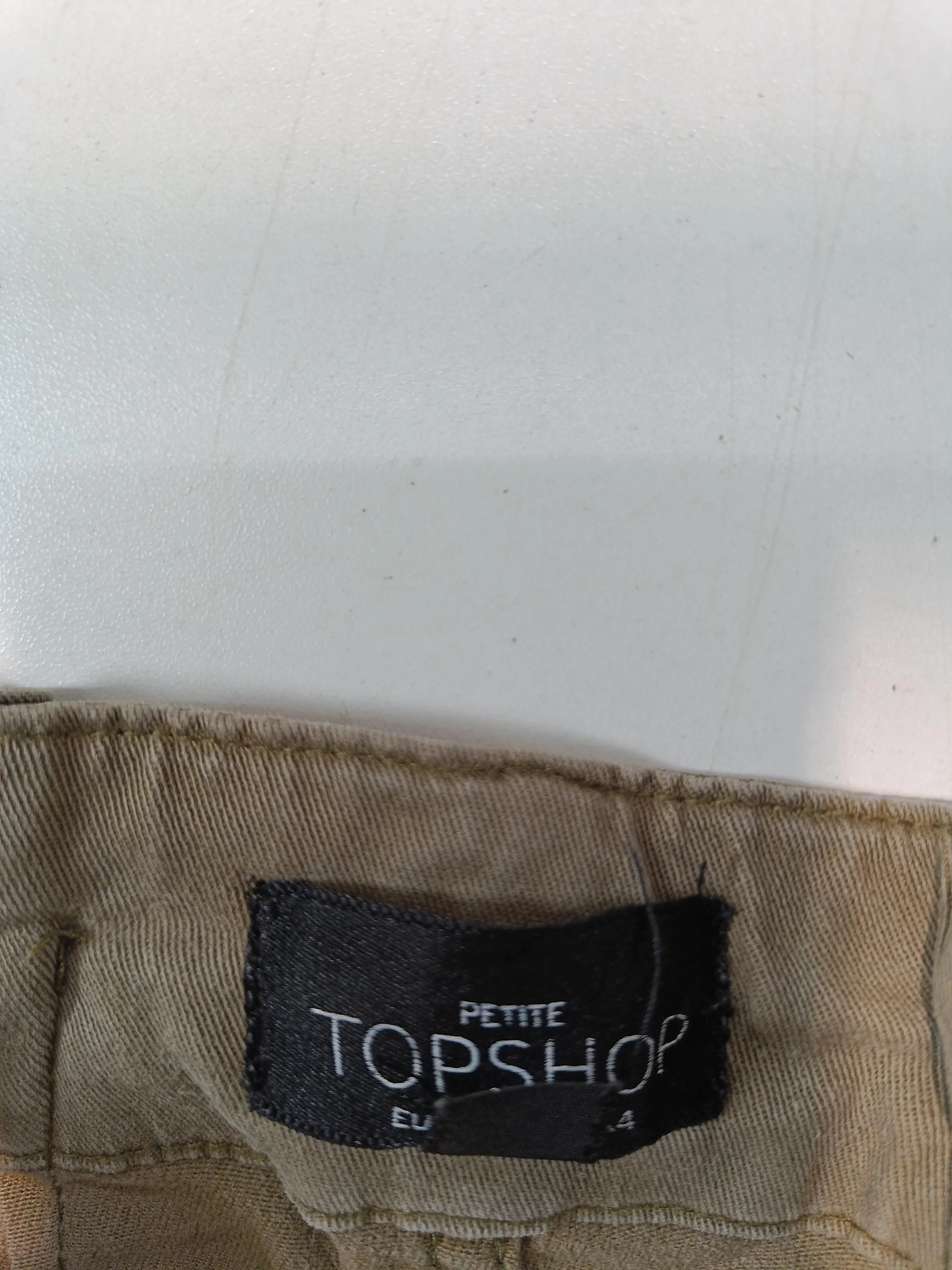 Topshop Women's Trousers UK 6 Green Cotton with Elastane Tapered Cropped - Image 5