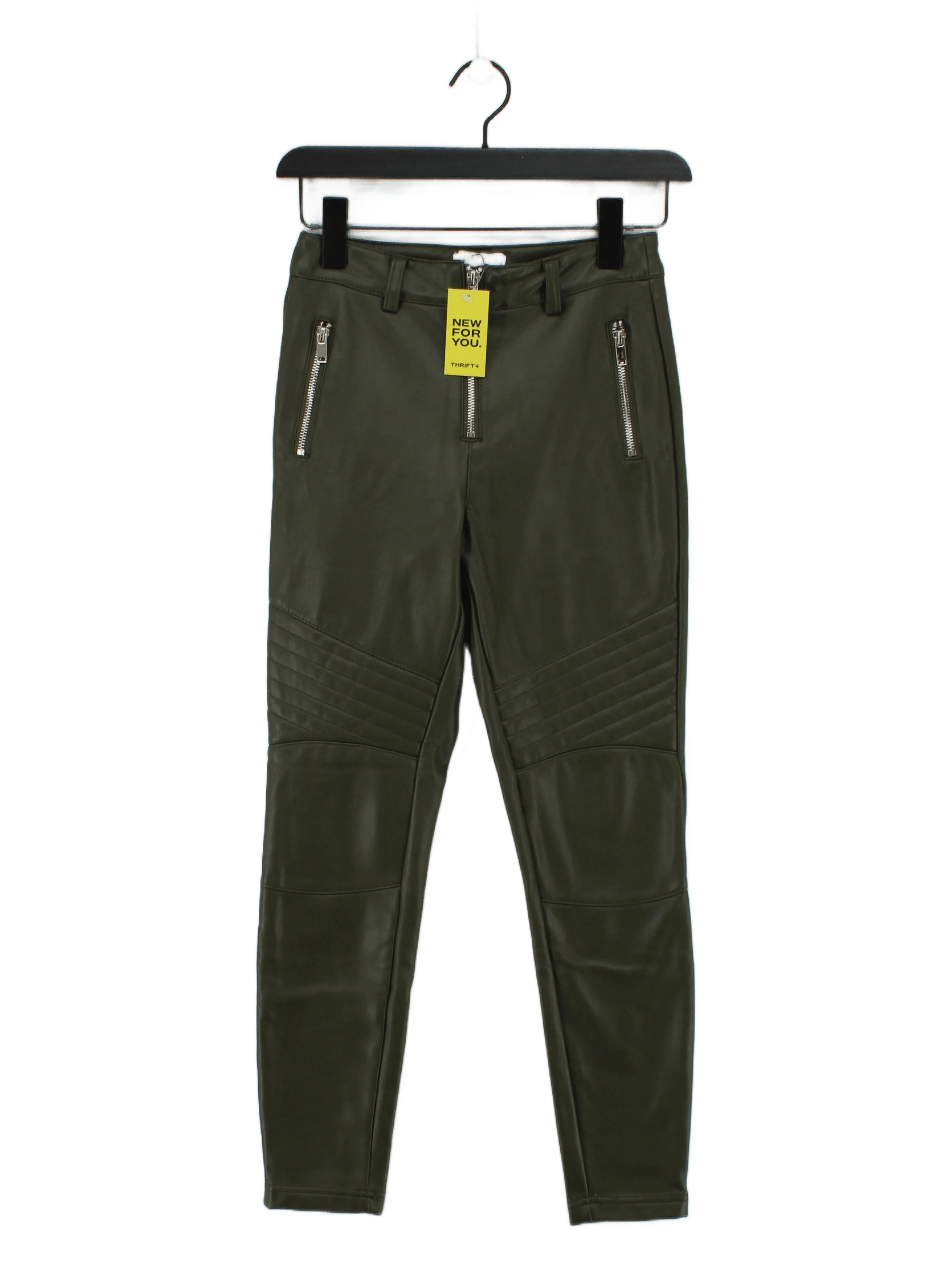 Topshop Women's Trousers UK 6 Green Faux Leather