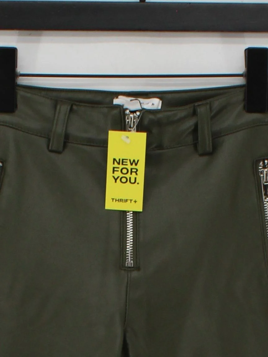 Topshop Women's Trousers UK 6 Green Faux Leather - Image 3