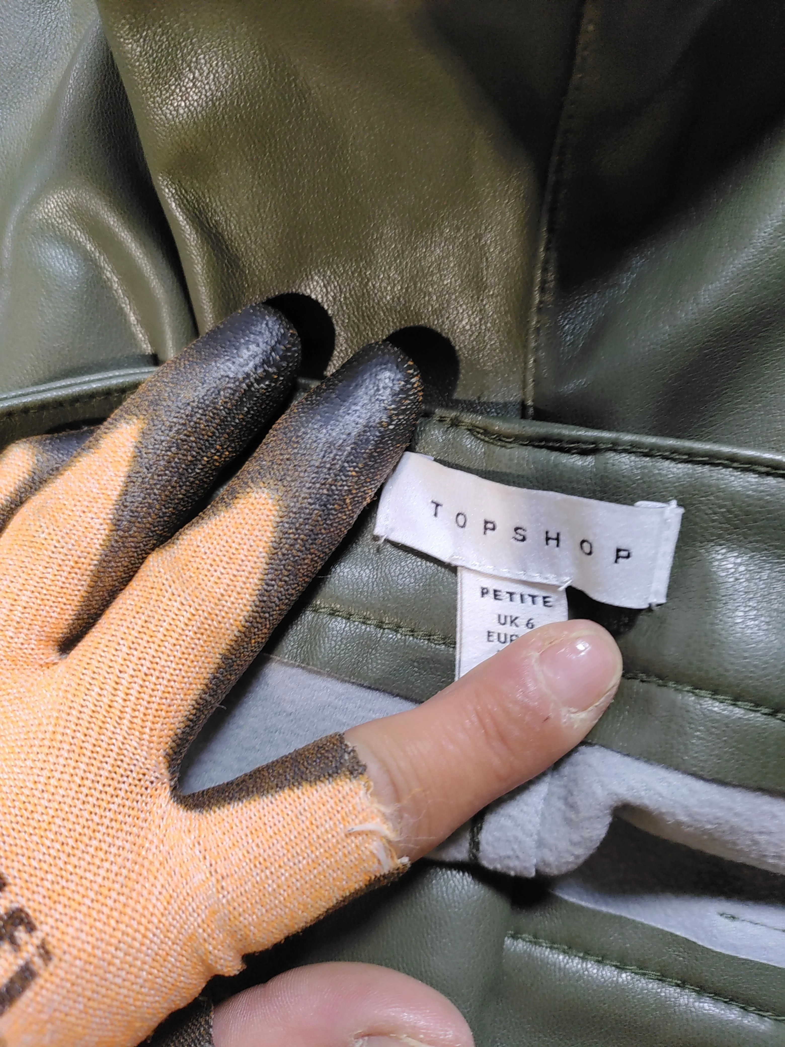 Topshop Women's Trousers UK 6 Green Faux Leather - Image 5