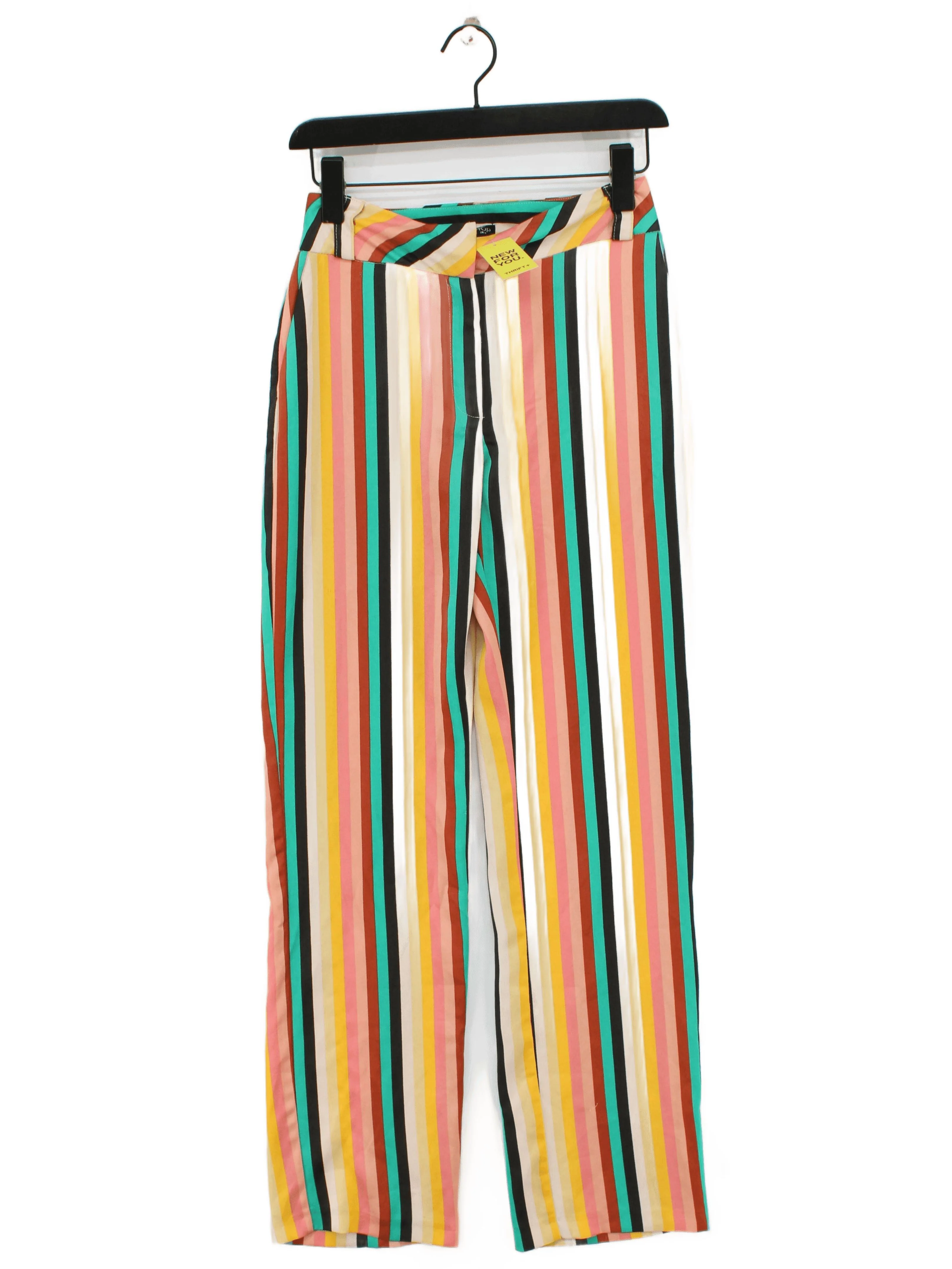 Topshop Women's Trousers UK 6 Multi Striped 100% Polyester Straight Chino