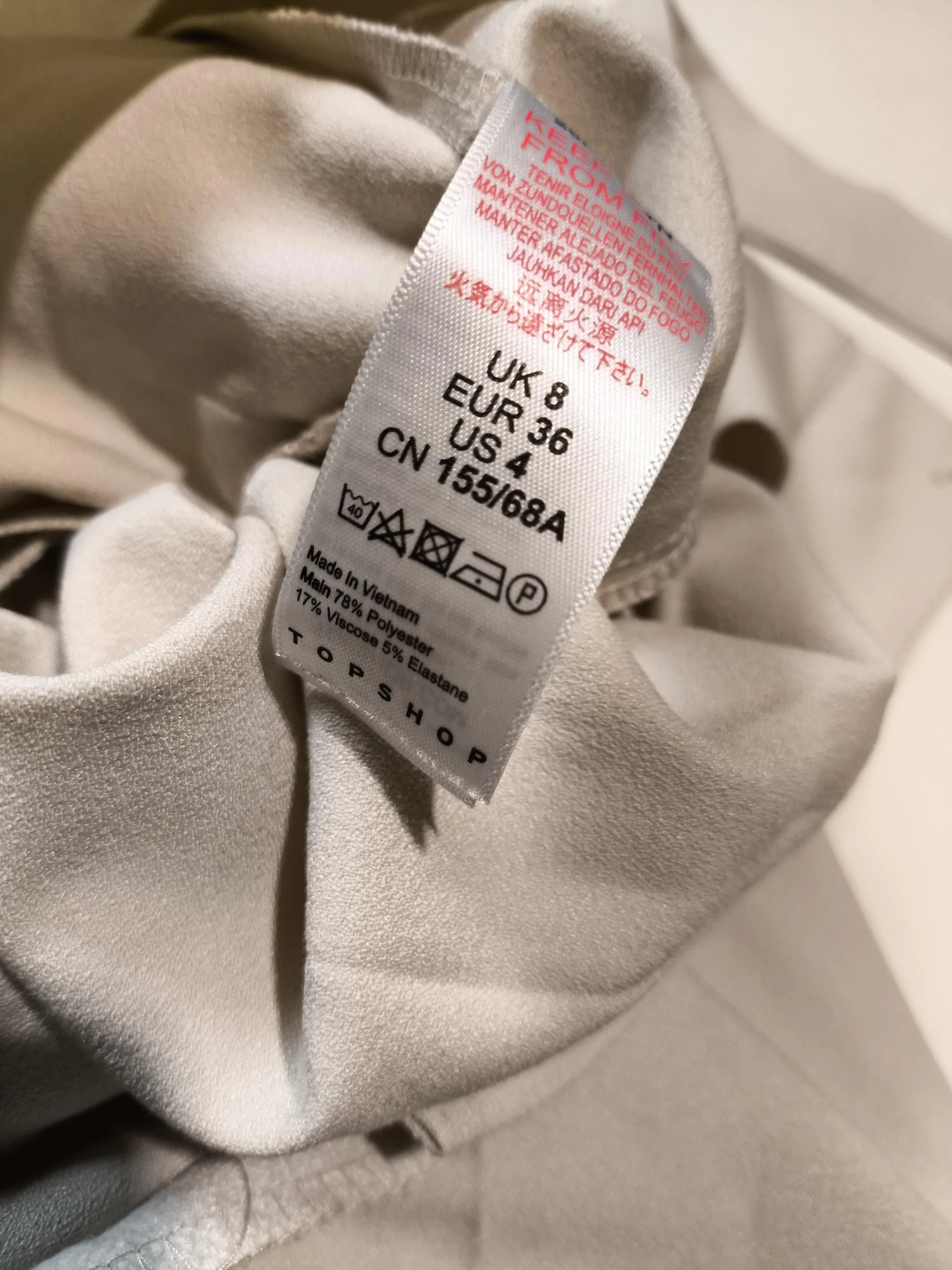 Topshop Women's Trousers UK 8 Cream Polyester with Viscose, Elastane Cropped - Image 7