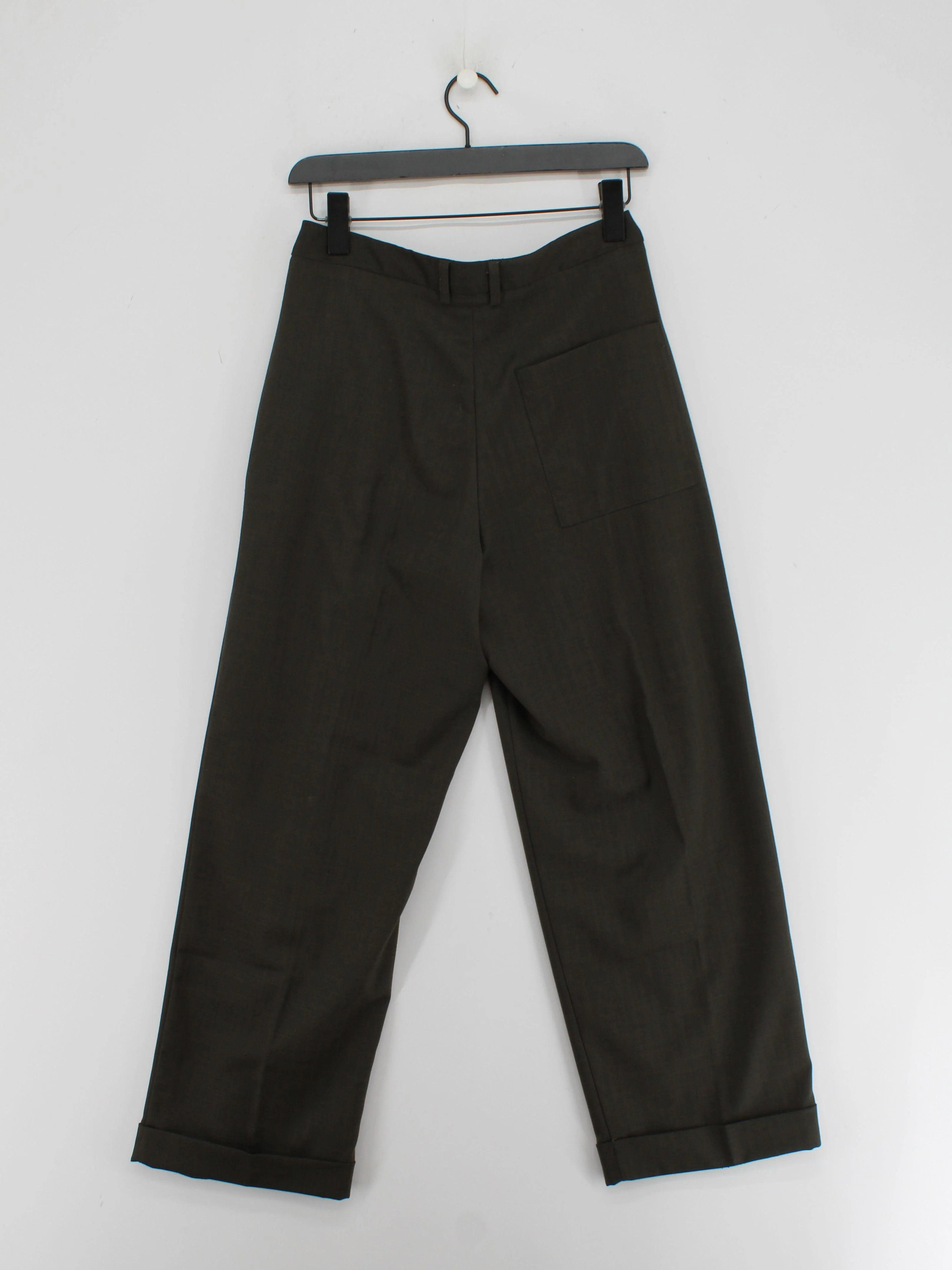 Topshop Women's Trousers UK 8 Green Viscose with Polyamide, Elastane Cropped - Image 2