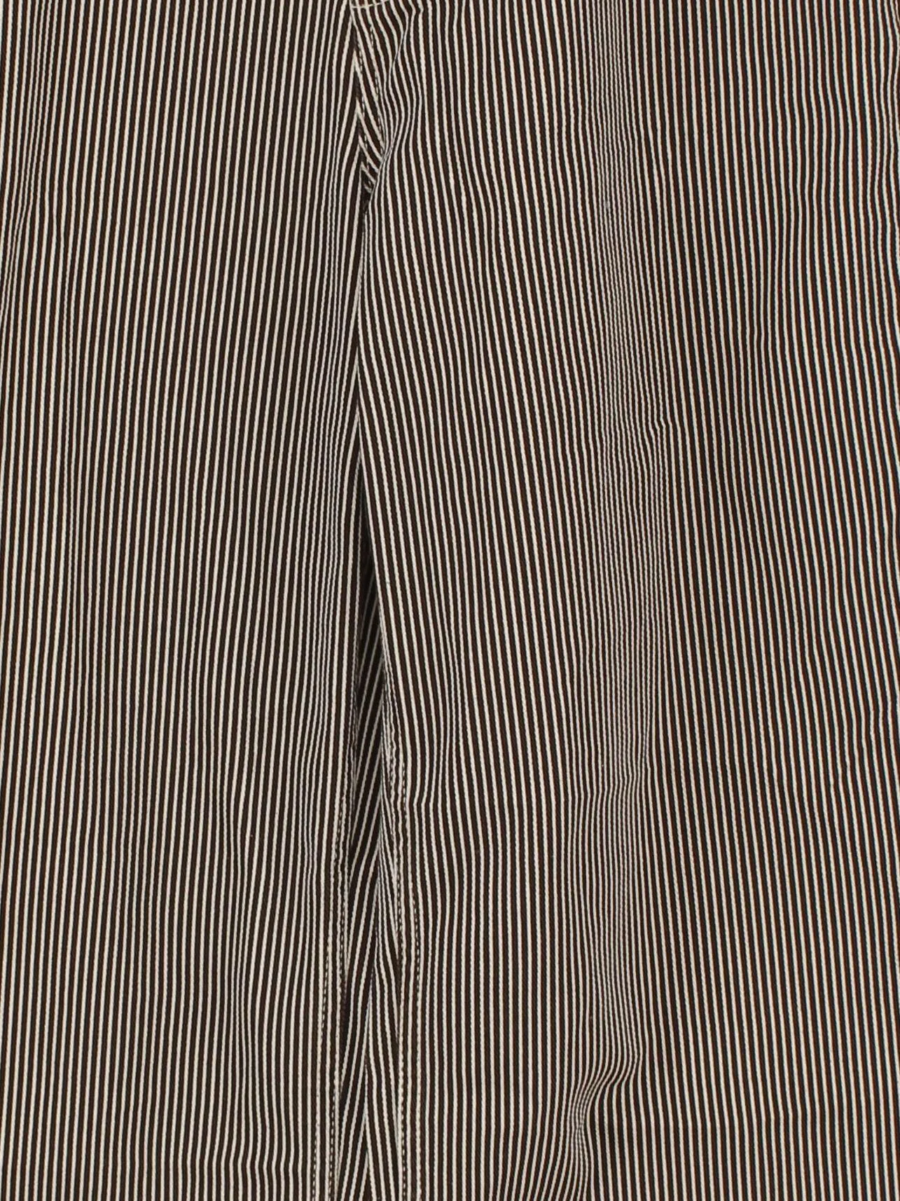 Topshop Women's Trousers W 32 in Brown Striped 100% Cotton Wide-Leg Chino - Image 3