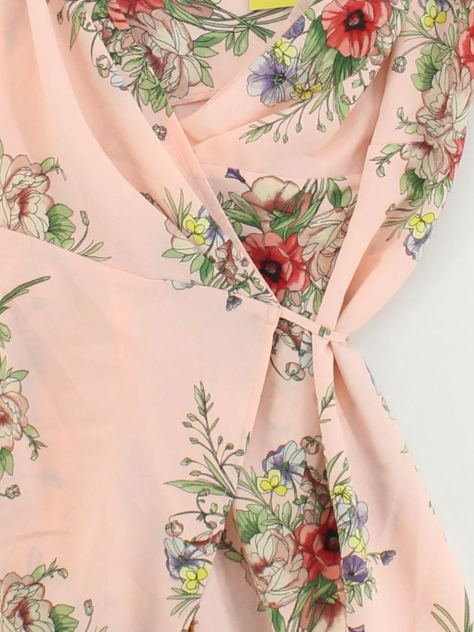 Topshop Wrap Midi Dress UK12 in Pink - Image 3