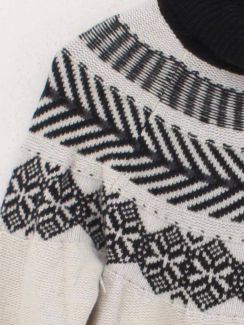 TWOTHIRDS Men's Jumper S Multi Geometric Wool with Polyamide Roll Neck Pullover - Image 4