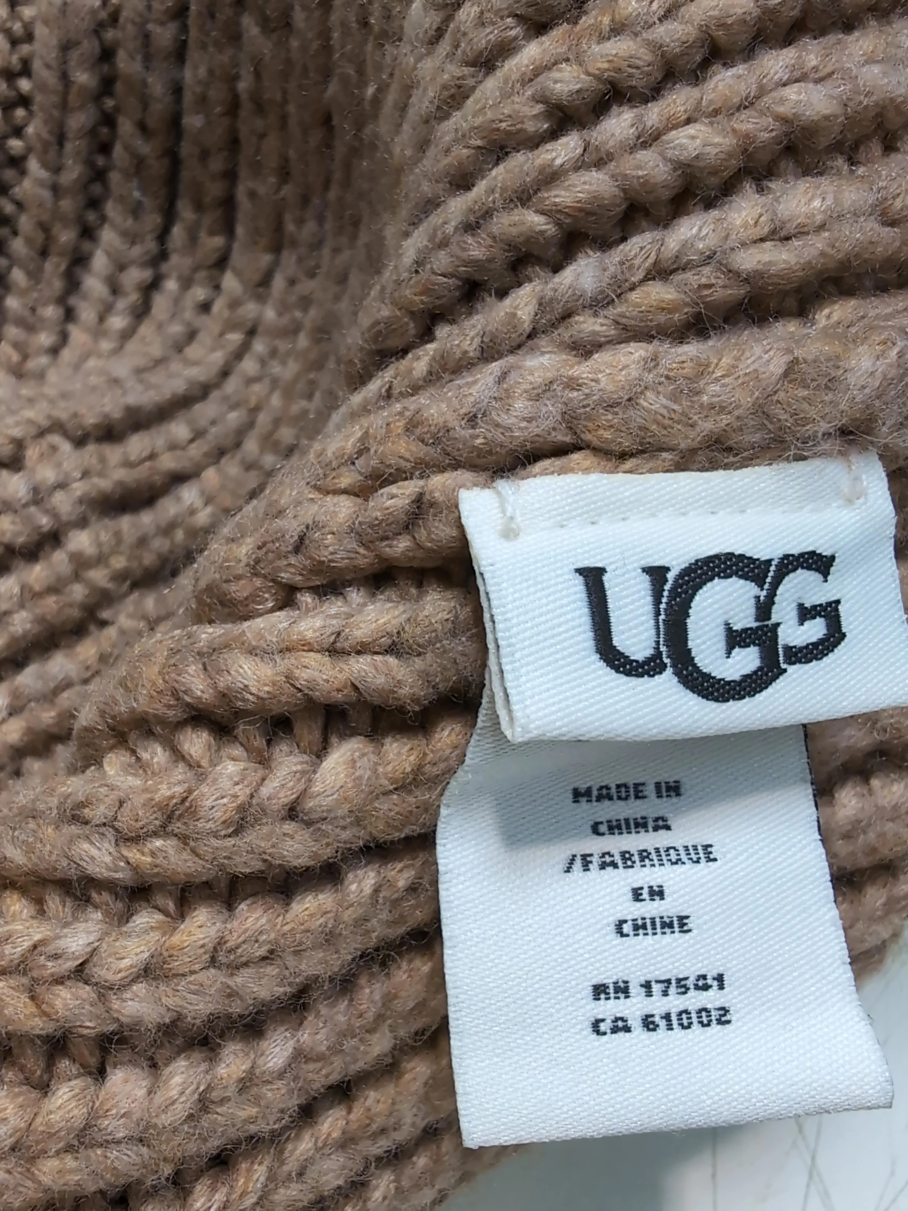 UGG Men's Hat Tan Acrylic with Nylon, Wool Beanie - Image 6