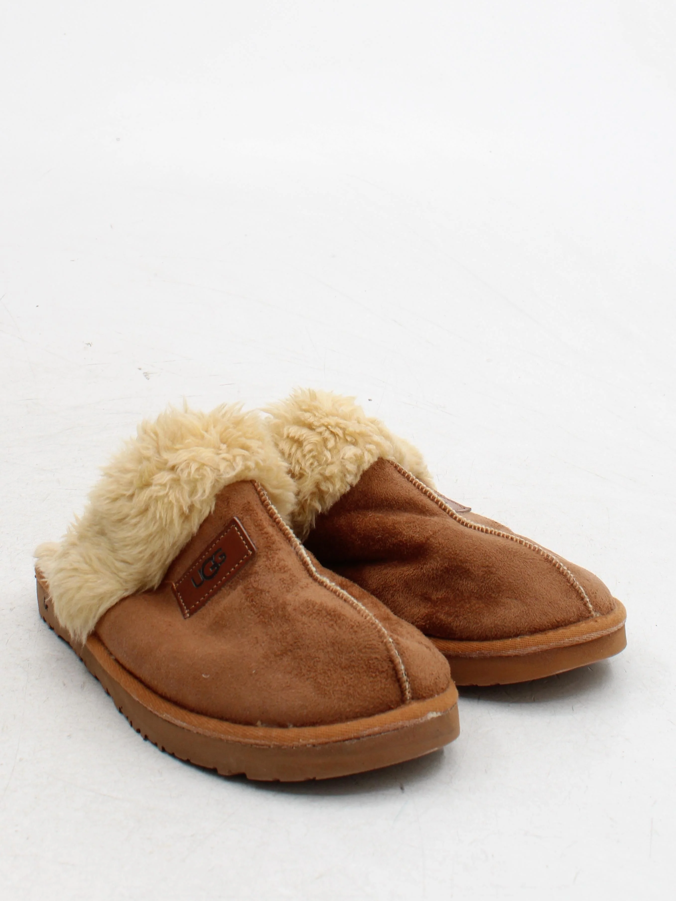UGG Men's Shoes UK 7 Brown Suede with Animal Fur Slider - Image 4