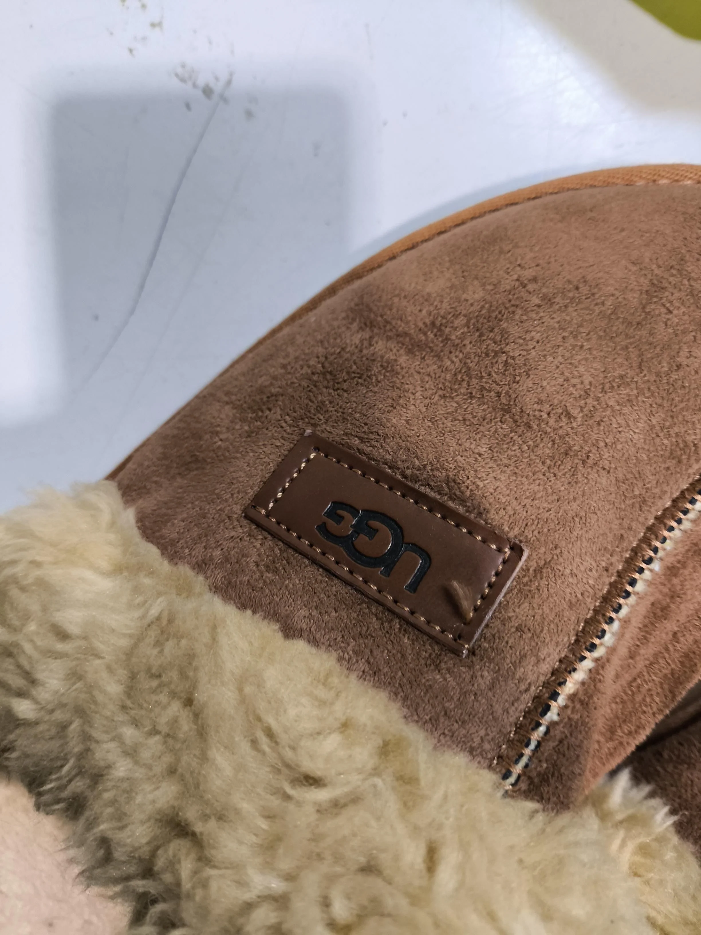 UGG Men's Shoes UK 7 Brown Suede with Animal Fur Slider - Image 9