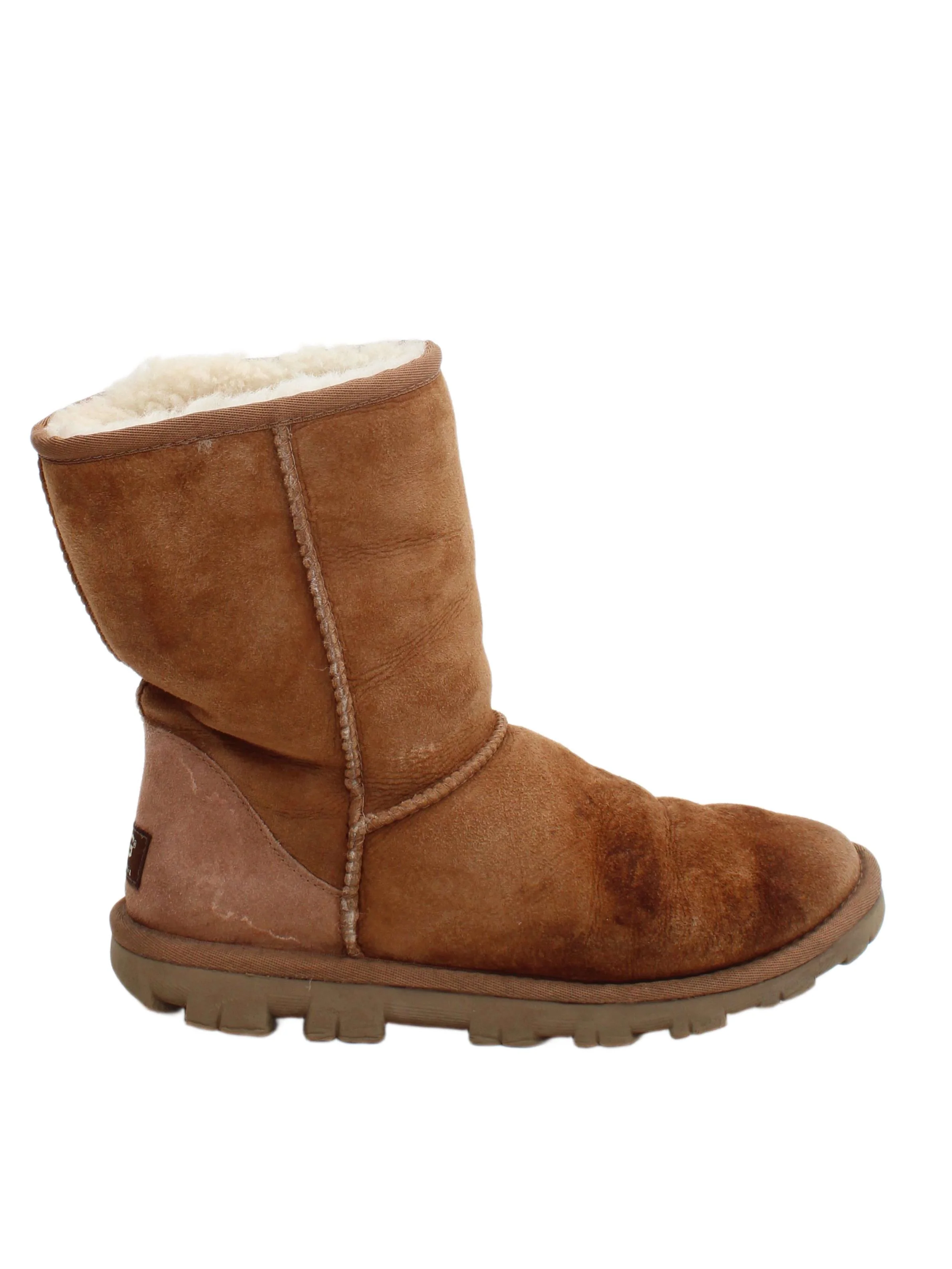 UGG Women's Boots UK 5.5 Tan Suede with Wool Combat