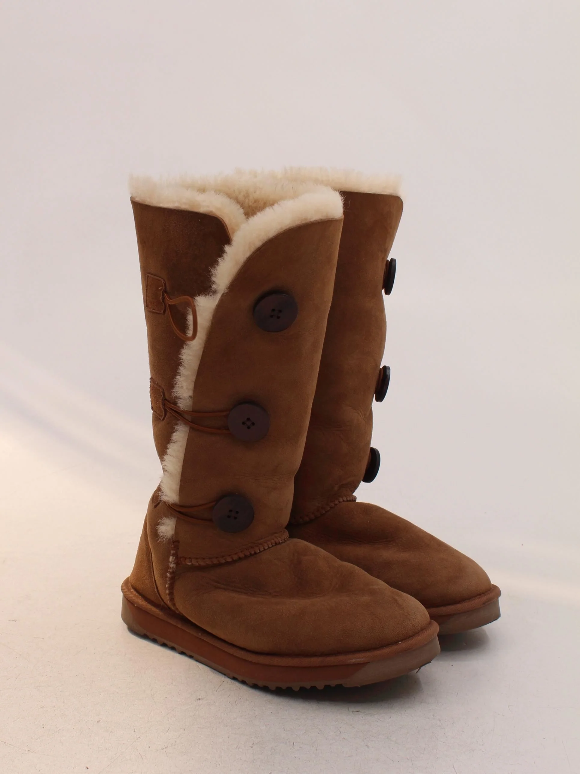 UGG Women's Boots UK 6 Tan Suede with Faux Fur Platform - Image 4