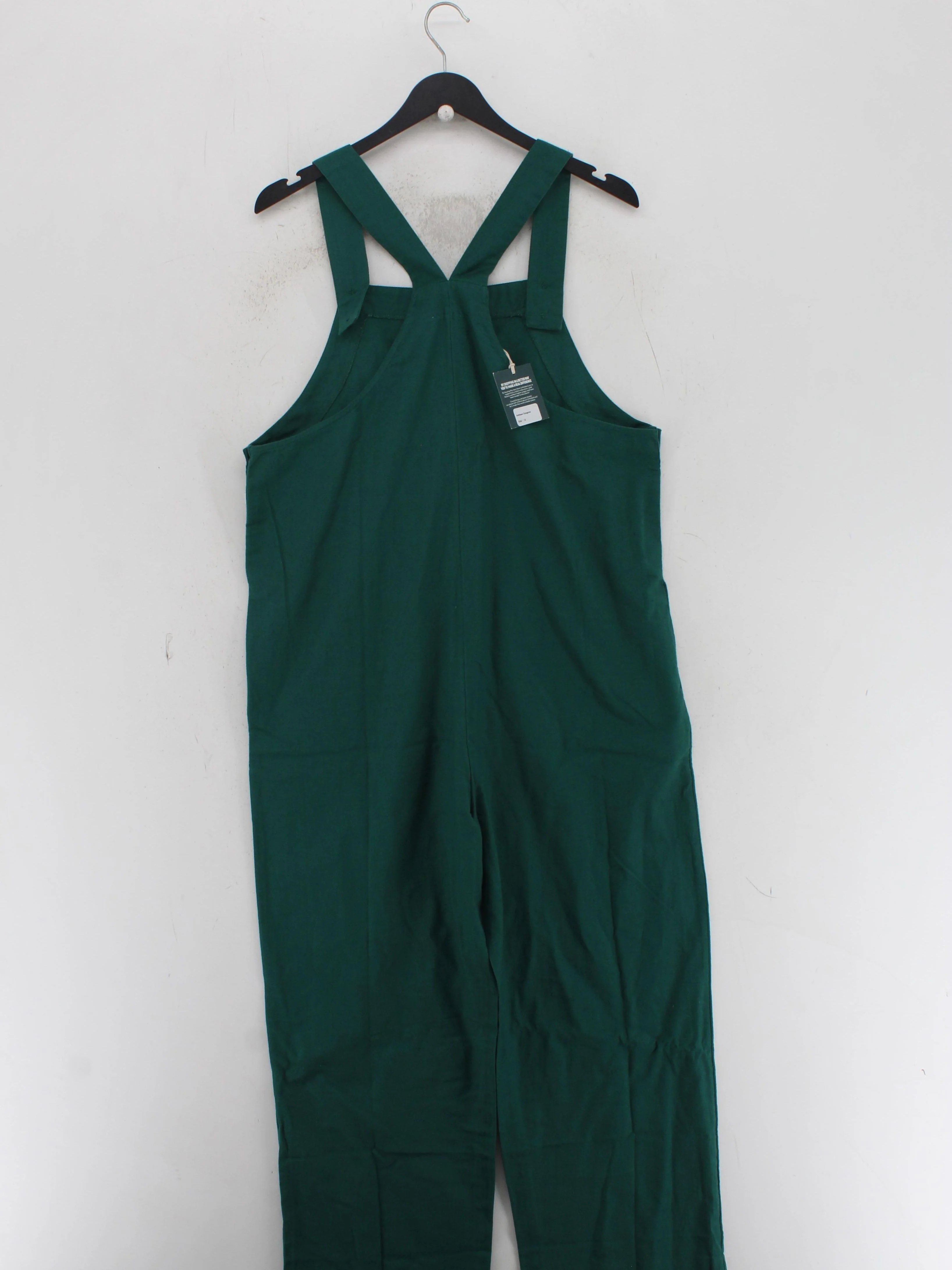 Unfolded Women's Jumpsuit UK 12 Green Cotton with Linen Straight Jumpsuit - Image 2