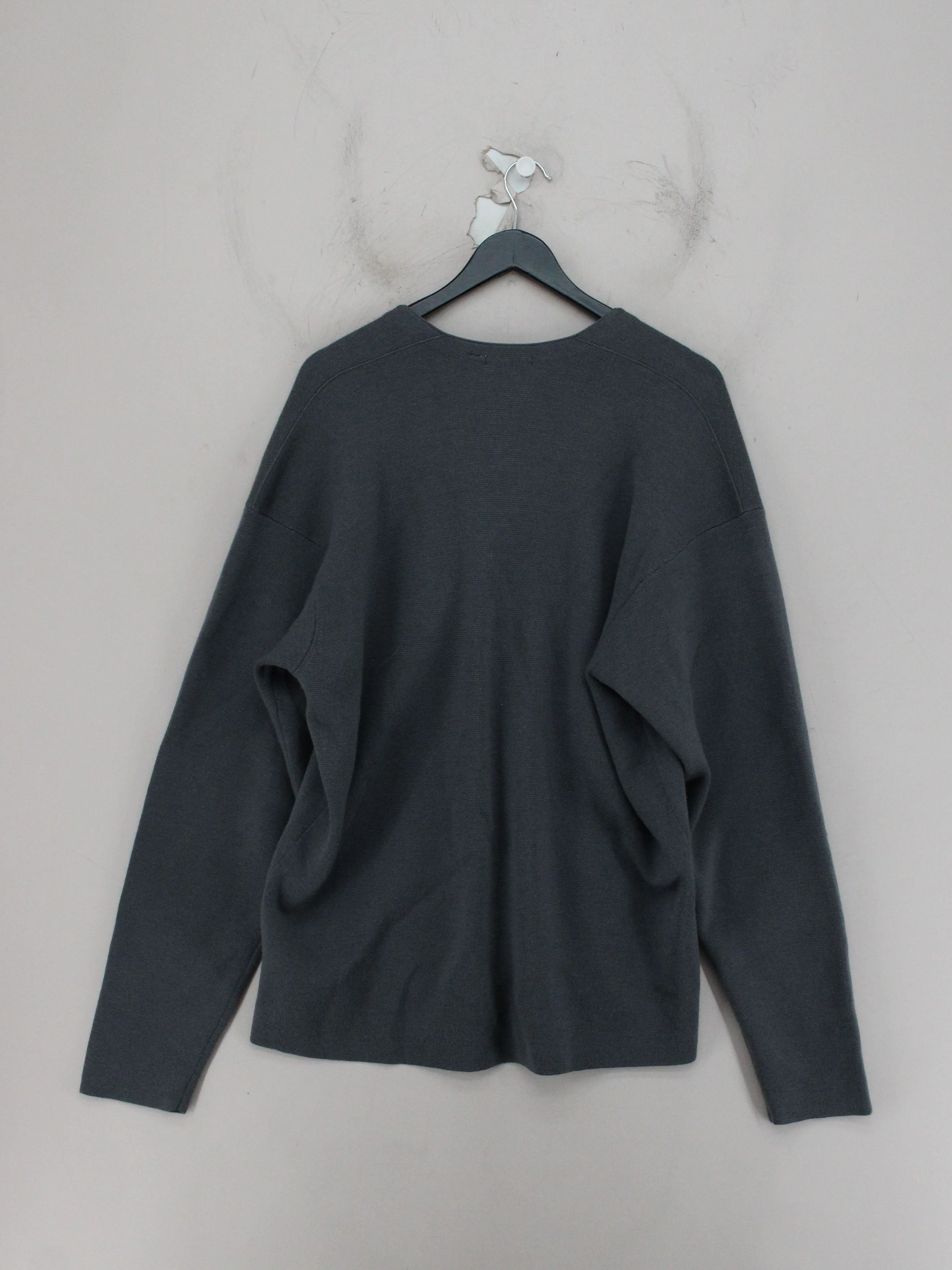 Uniqlo Men's Cardigan XL Grey Wool with Polyamide V-Neck Cardigan - Image 2