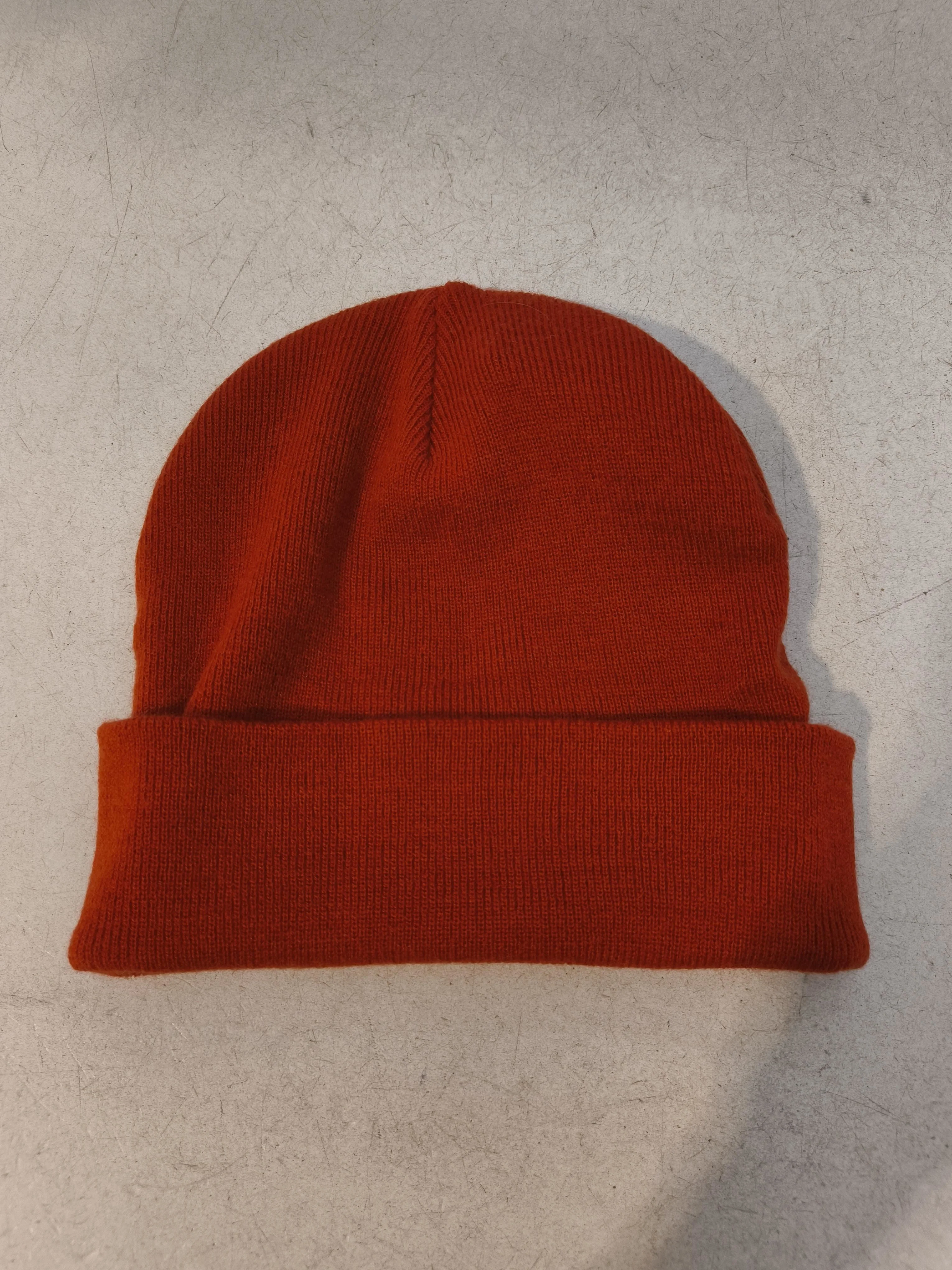 Uniqlo Men's Hat Orange Acrylic with Polyamide, Wool Beanie - Image 2