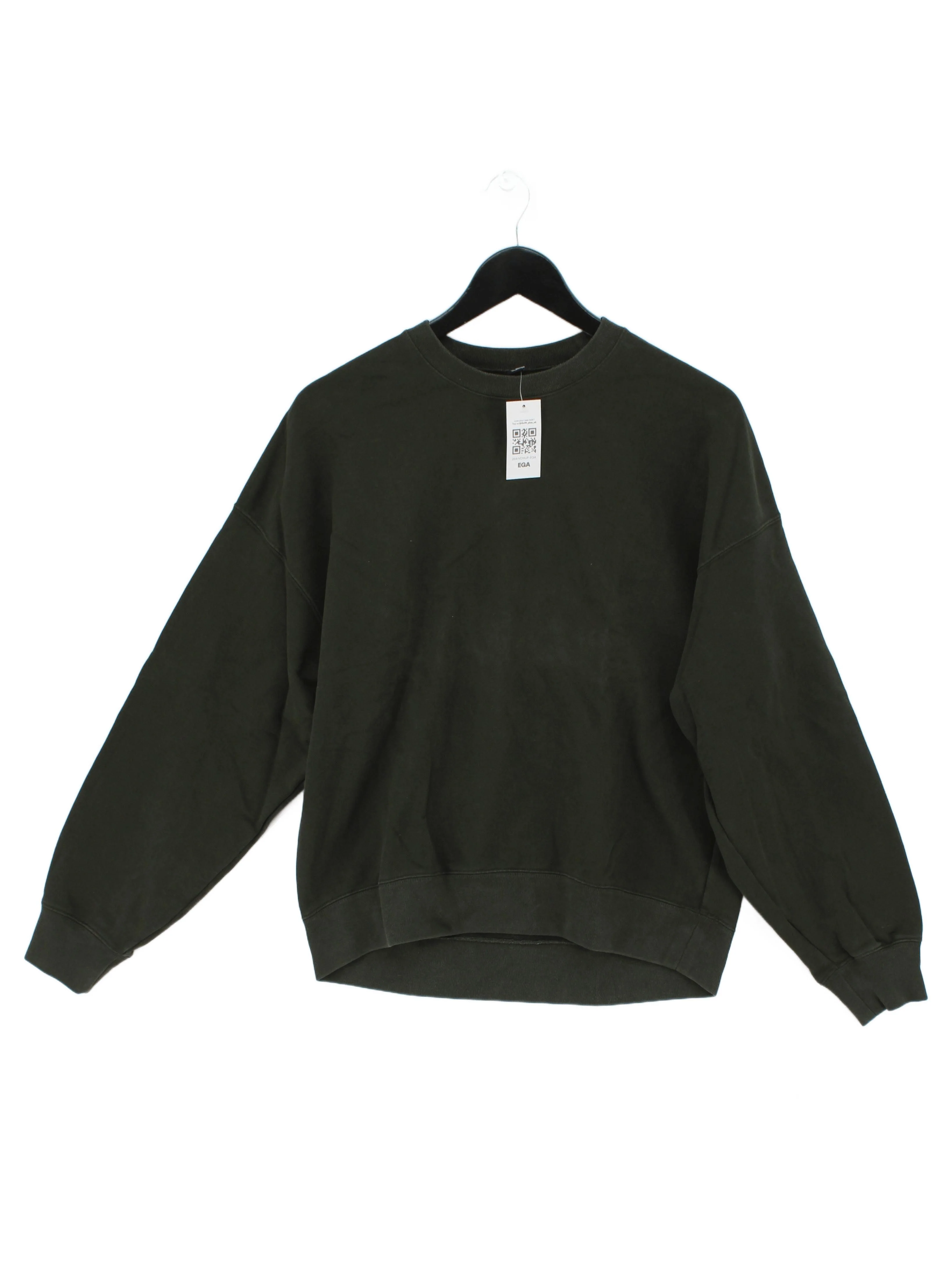 Uniqlo Men's Hoodie M Green Cotton with Polyester Pullover