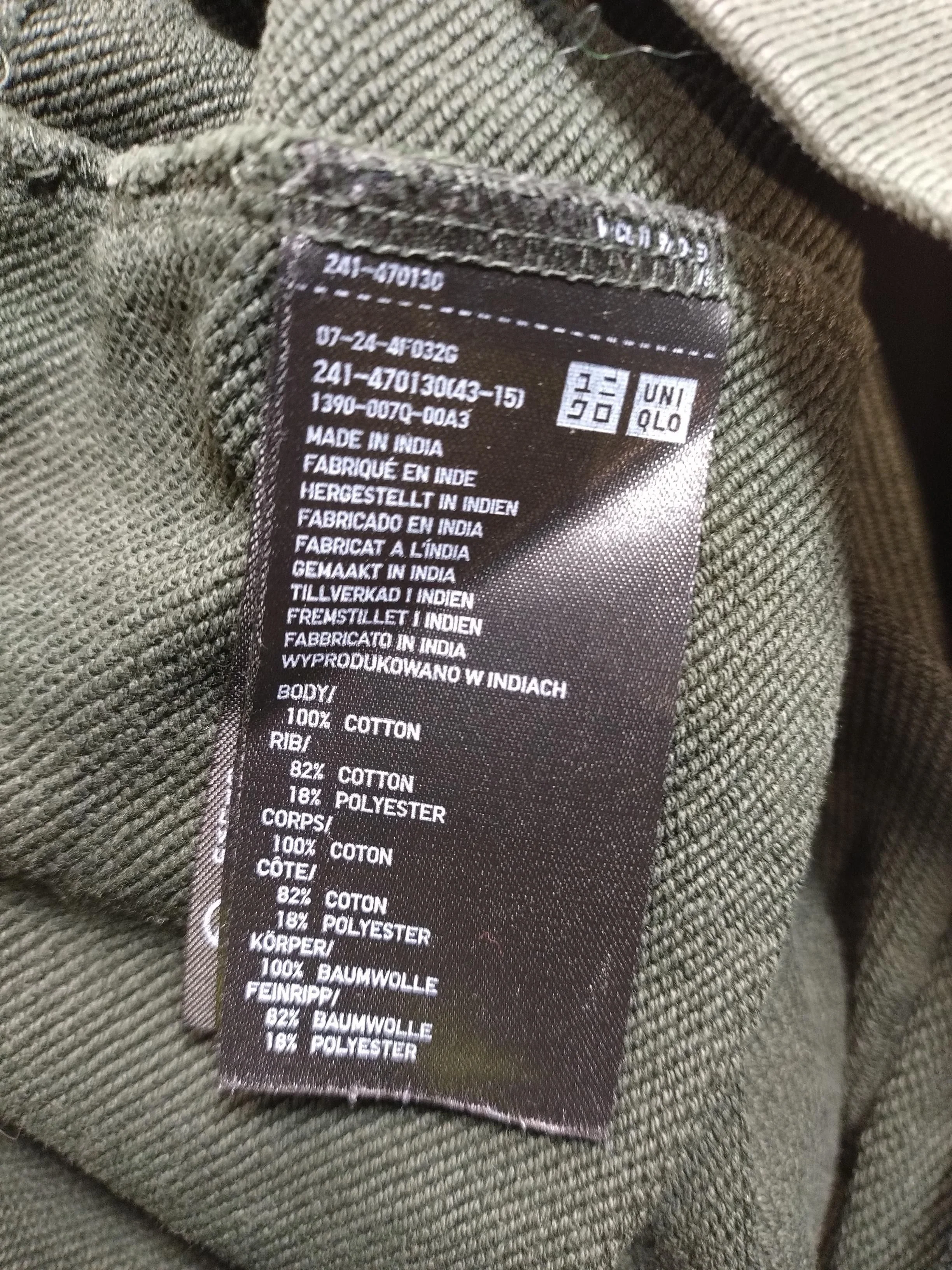 Uniqlo Men's Hoodie M Green Cotton with Polyester Pullover - Image 7
