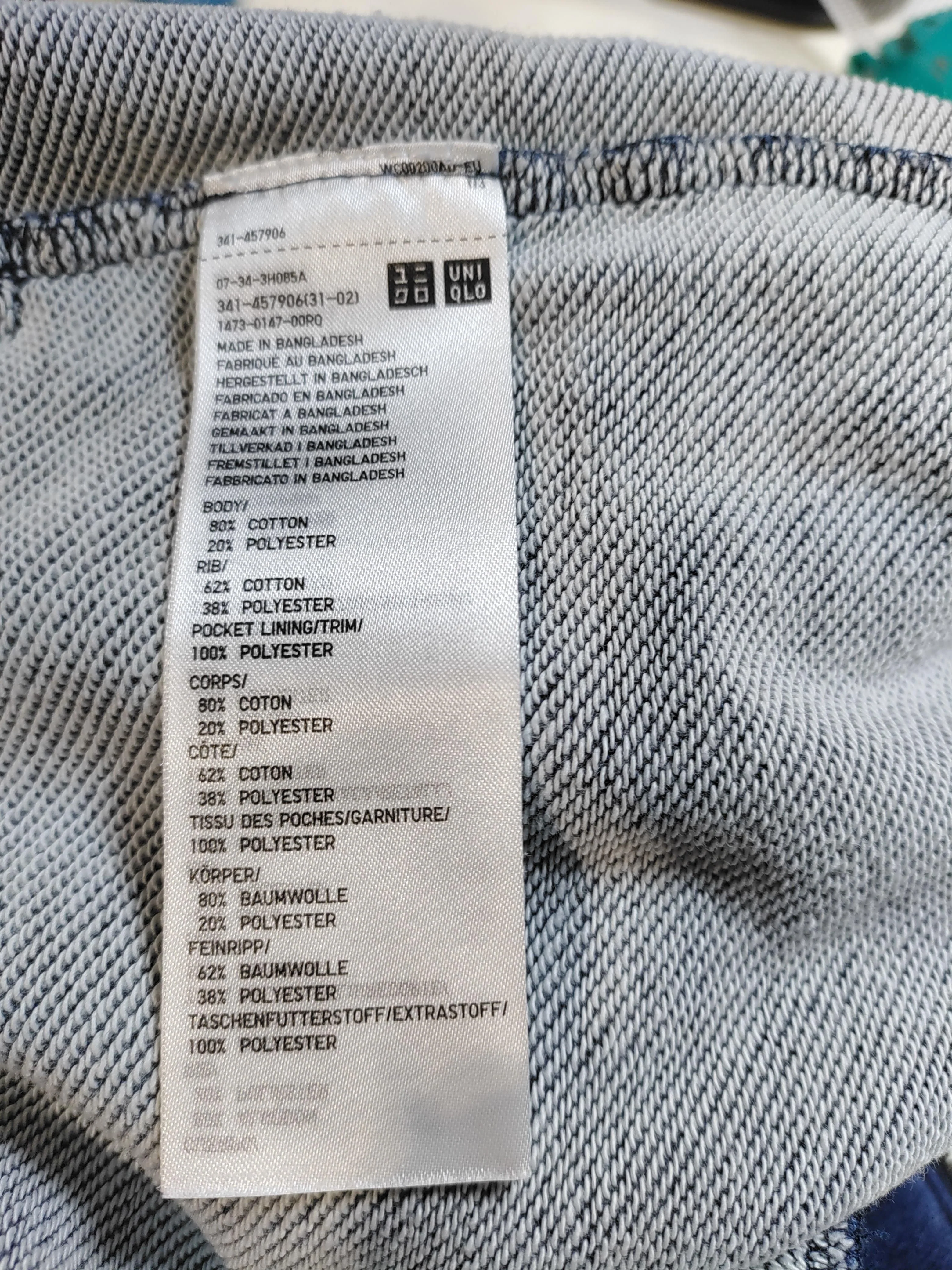 Uniqlo Men's Hoodie S Blue Cotton with Polyester Pullover - Image 7