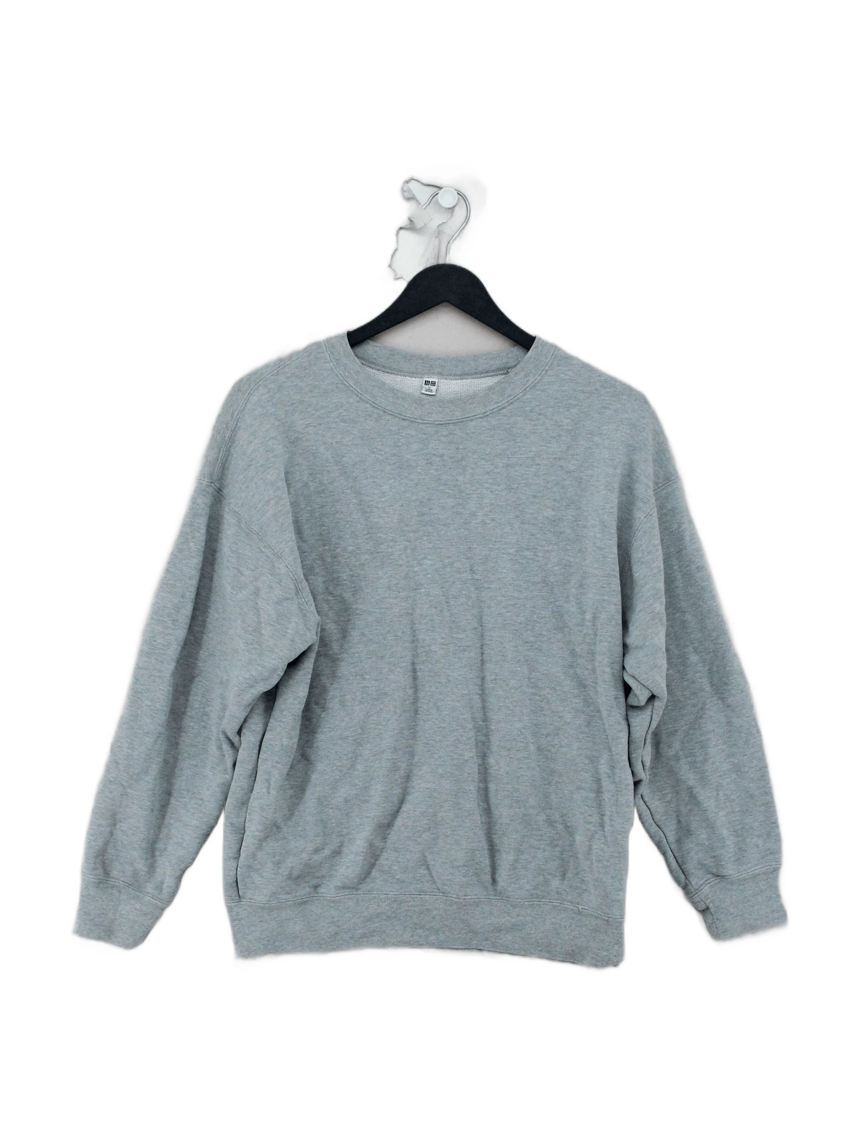 Uniqlo Men's Hoodie S Grey Cotton with Polyester Pullover