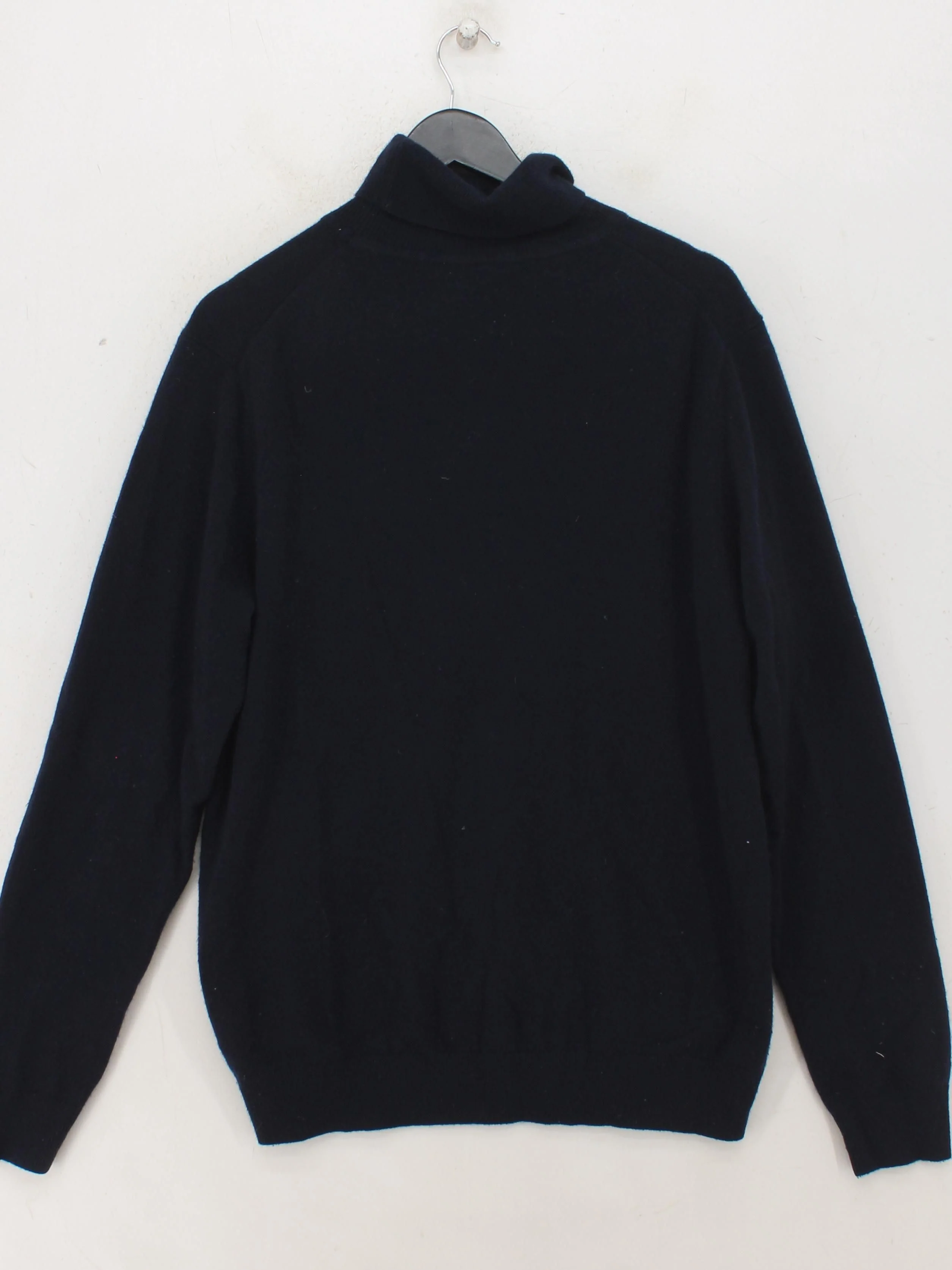 Uniqlo Men's Jumper L Blue 100% Cashmere Roll Neck Pullover - Image 2