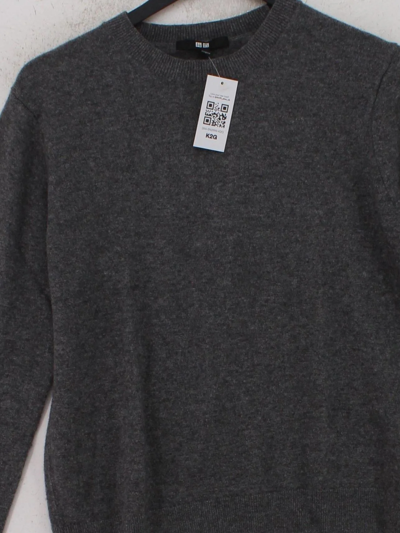 Uniqlo Men's Jumper M Grey 100% Cashmere Crew Neck Pullover - Image 3