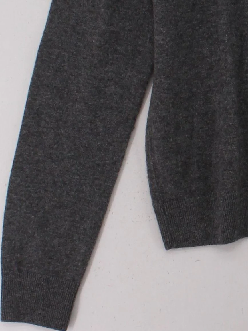 Uniqlo Men's Jumper M Grey 100% Cashmere Crew Neck Pullover - Image 4