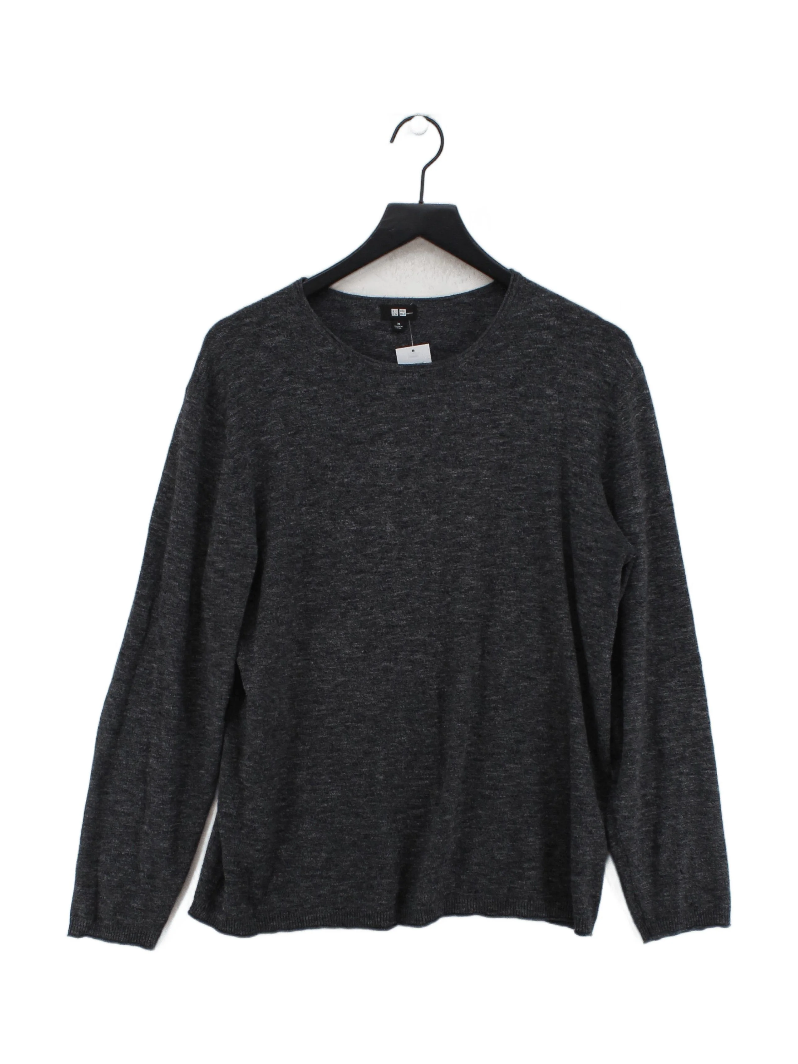Uniqlo Men's Jumper M Grey Polyester with Nylon, Wool Round Neck Pullover