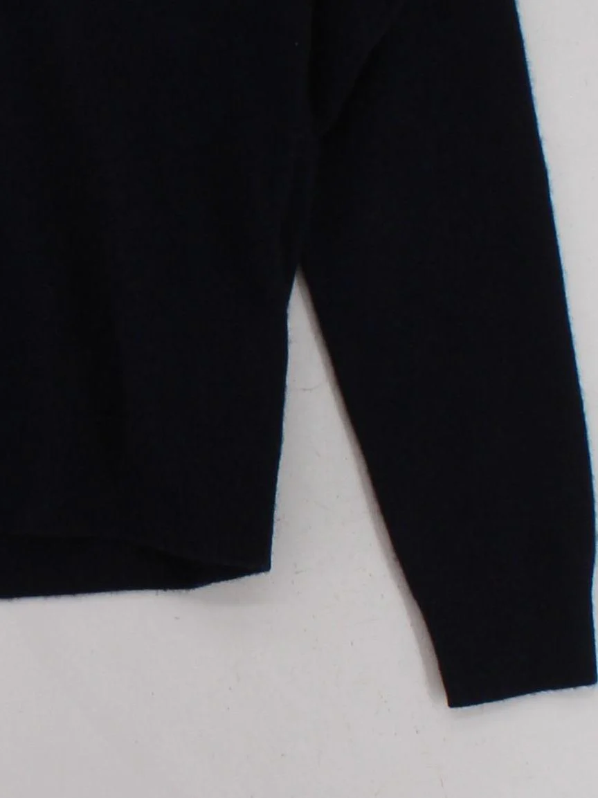 Uniqlo Men's Jumper S Blue 100% Cashmere V-Neck Pullover - Image 4