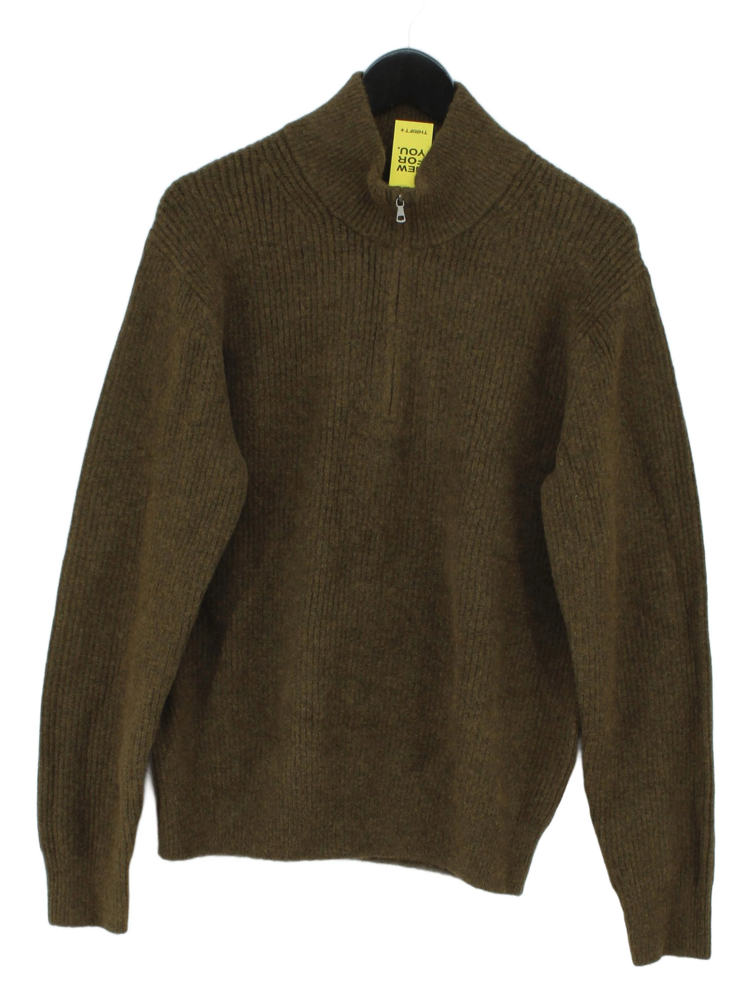Uniqlo Men's Jumper S Green Acrylic with Polyester, Wool, Elastane Pullover