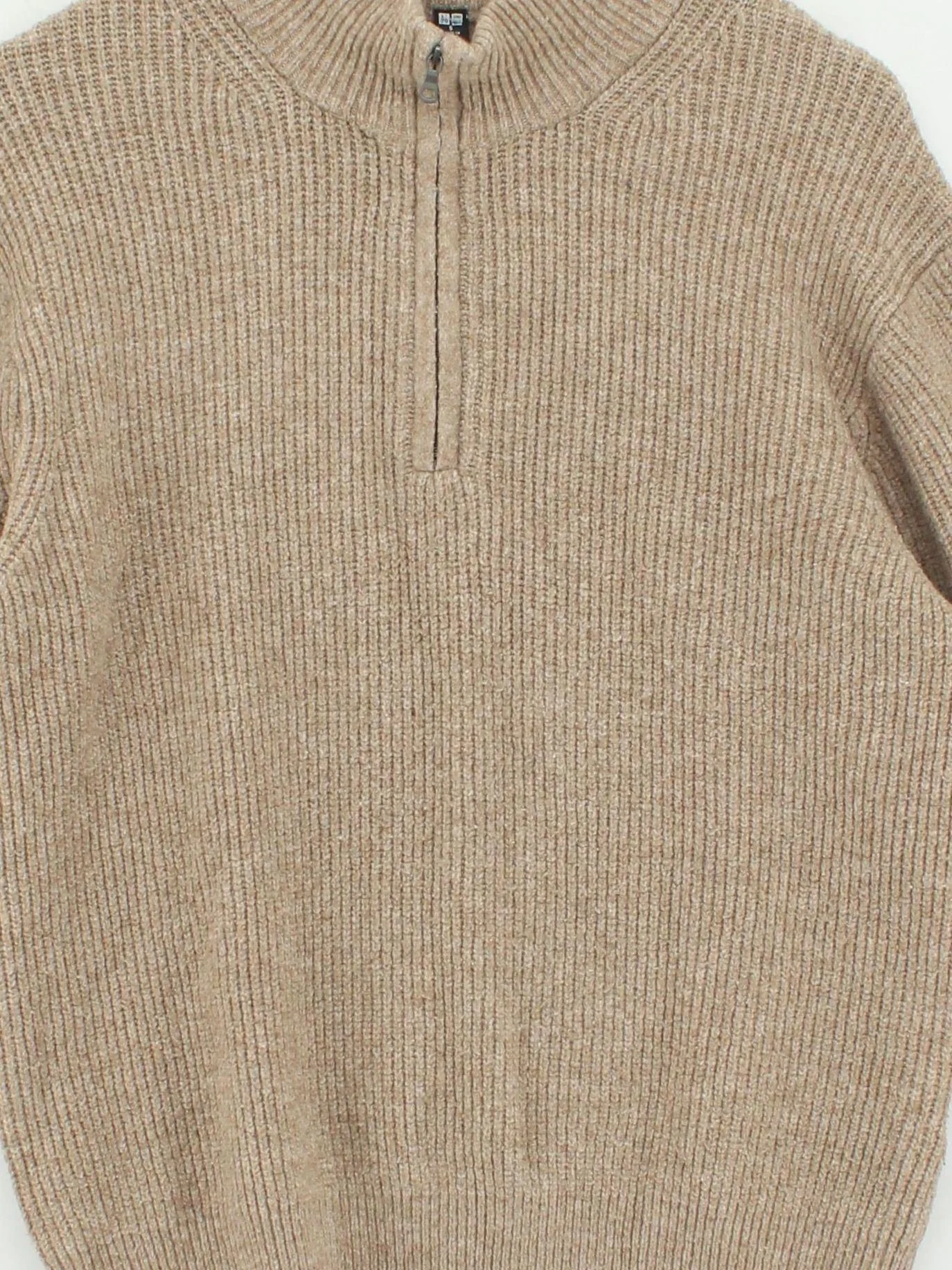 Uniqlo Men's Jumper S Tan Acrylic with Wool, Polyester, Elastane Pullover - Image 3