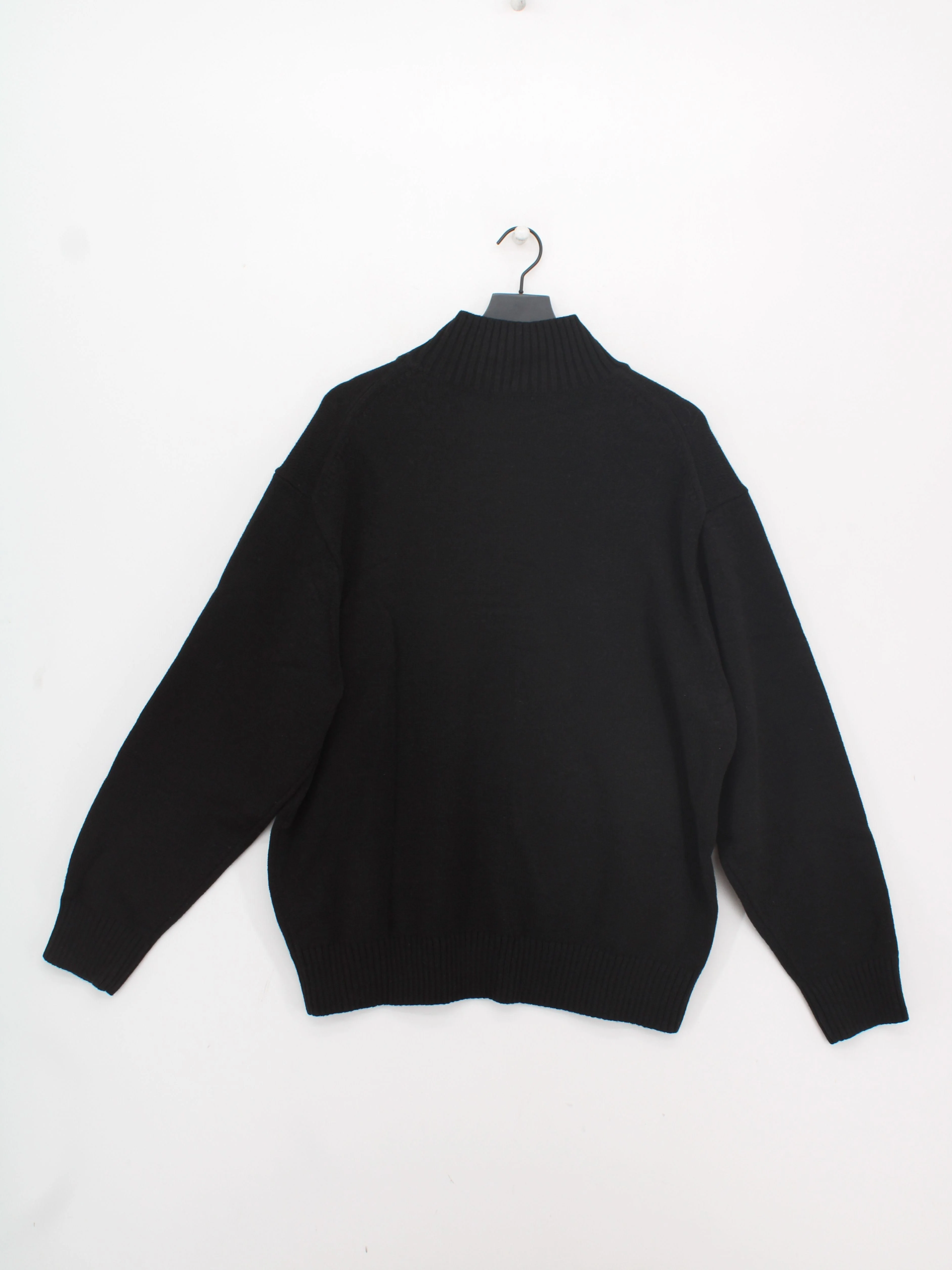Uniqlo Men's Jumper XL Black Acrylic with Polyamide, Wool Mock Neck Pullover - Image 2