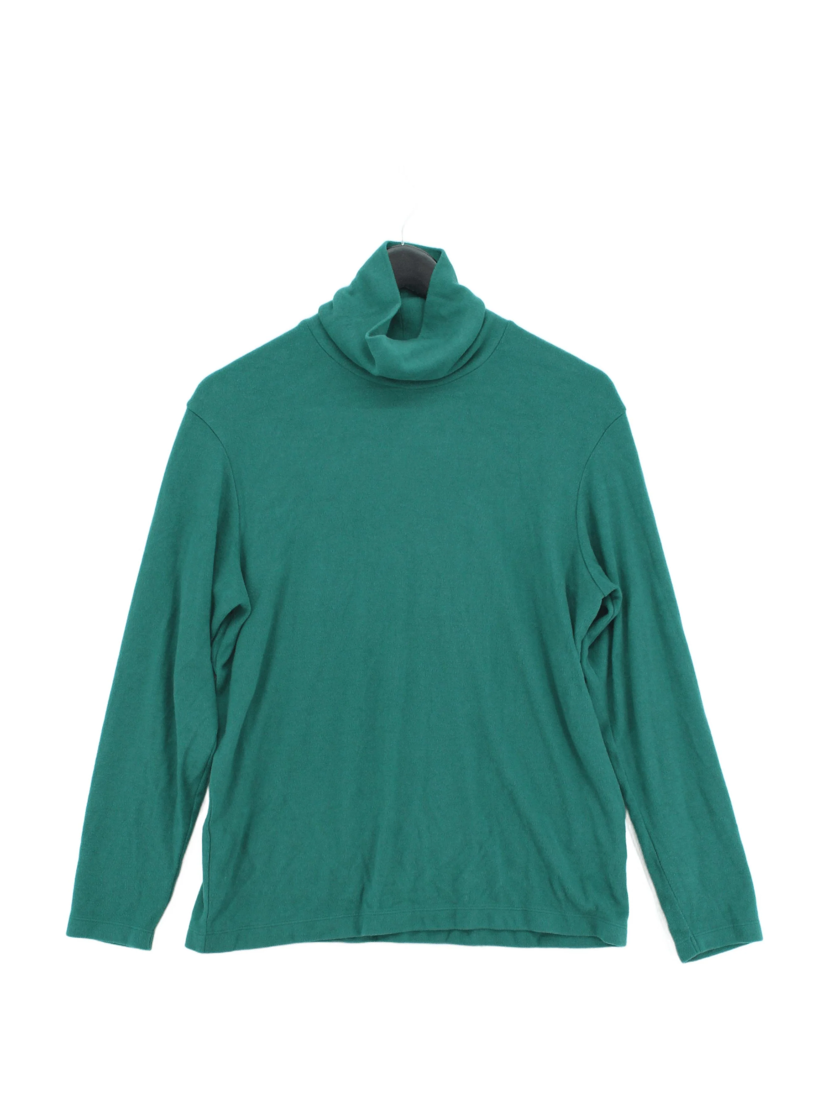 Uniqlo Men's Jumper XL Green Acrylic with Rayon Roll Neck Pullover