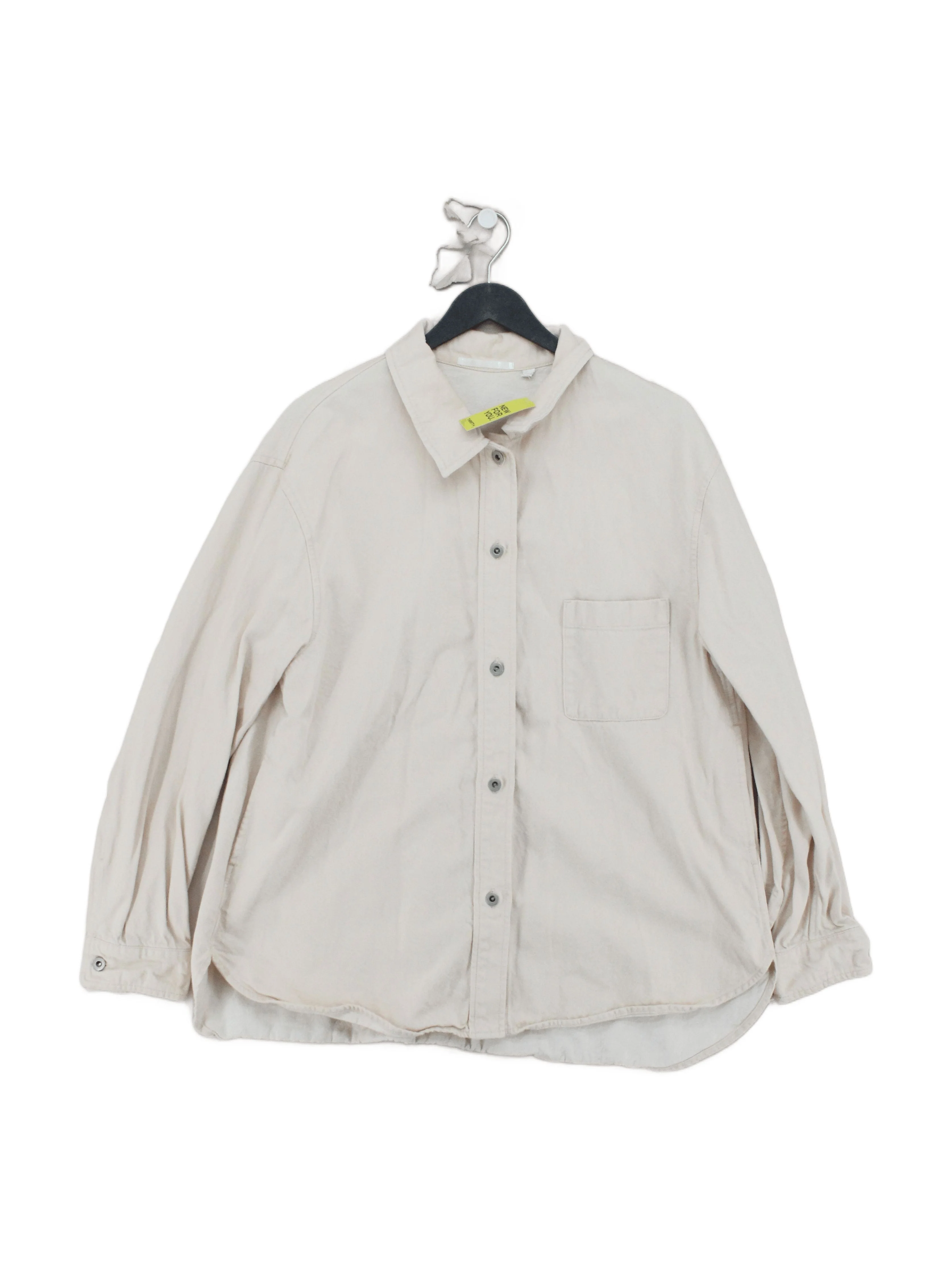 Uniqlo Men's Shirt L Cream 100% Cotton Basic