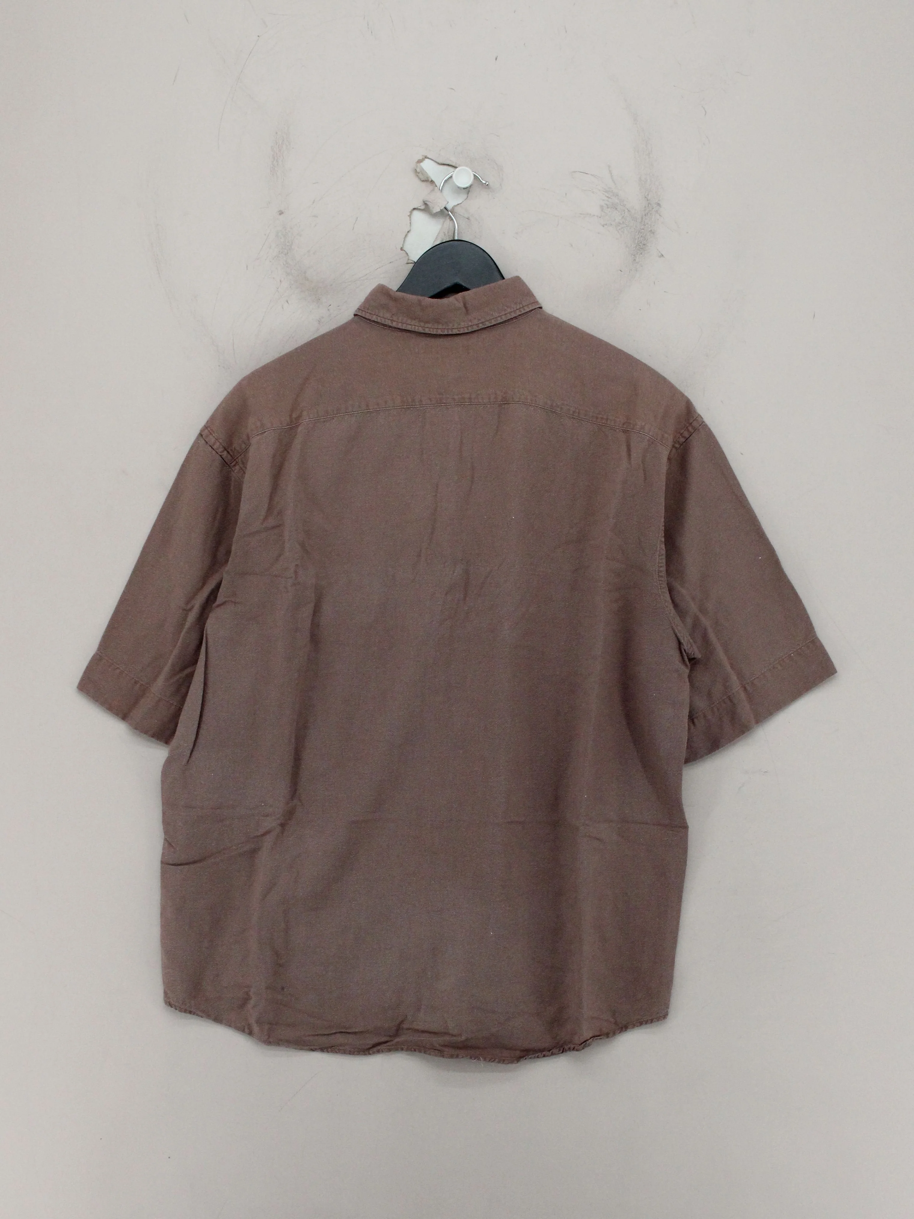 Uniqlo Men's Shirt M Brown Viscose with Linen, Cotton Basic - Image 2