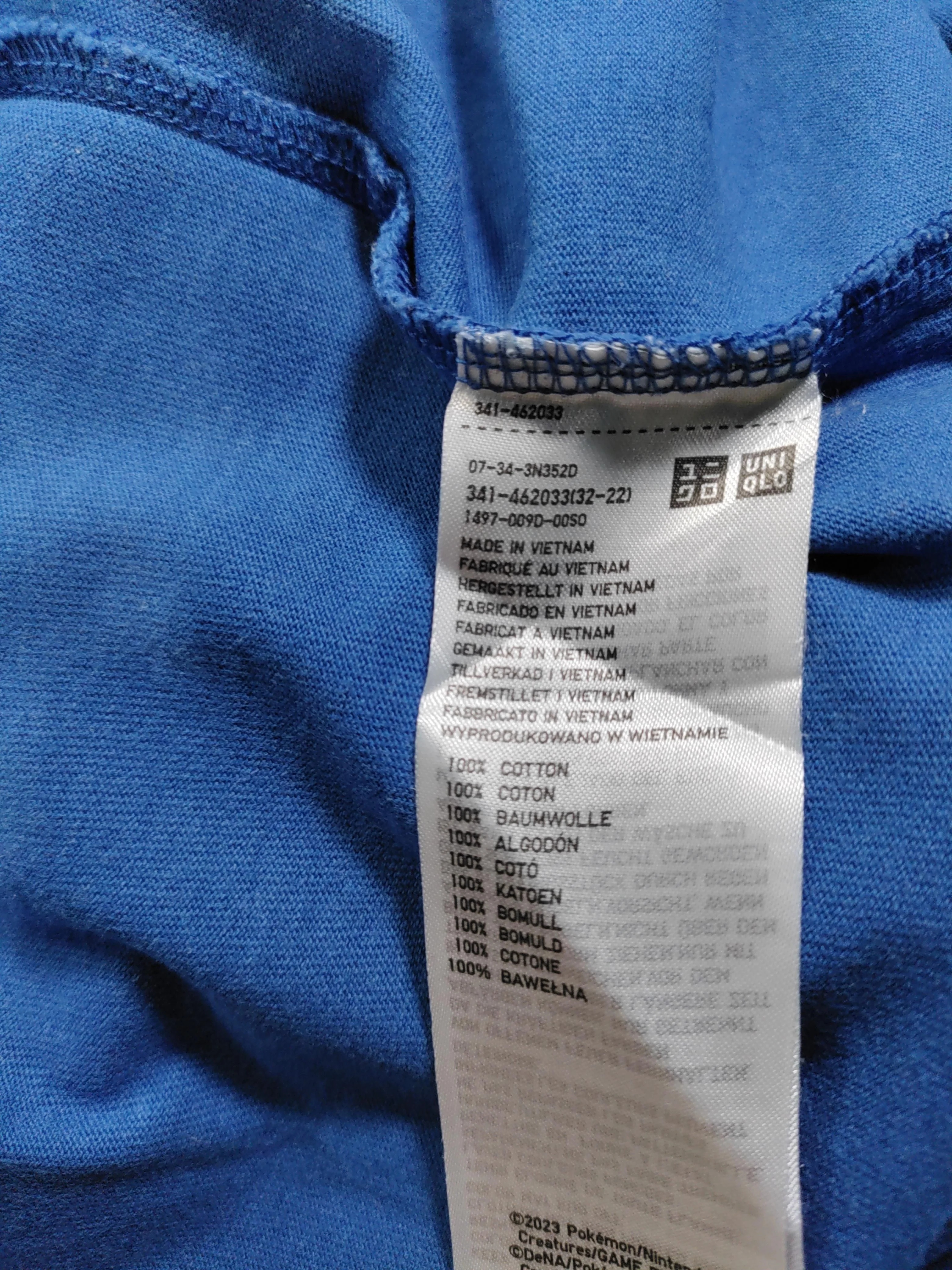 Uniqlo Men's T-Shirt L Blue Graphic 100% Cotton Basic - Image 6