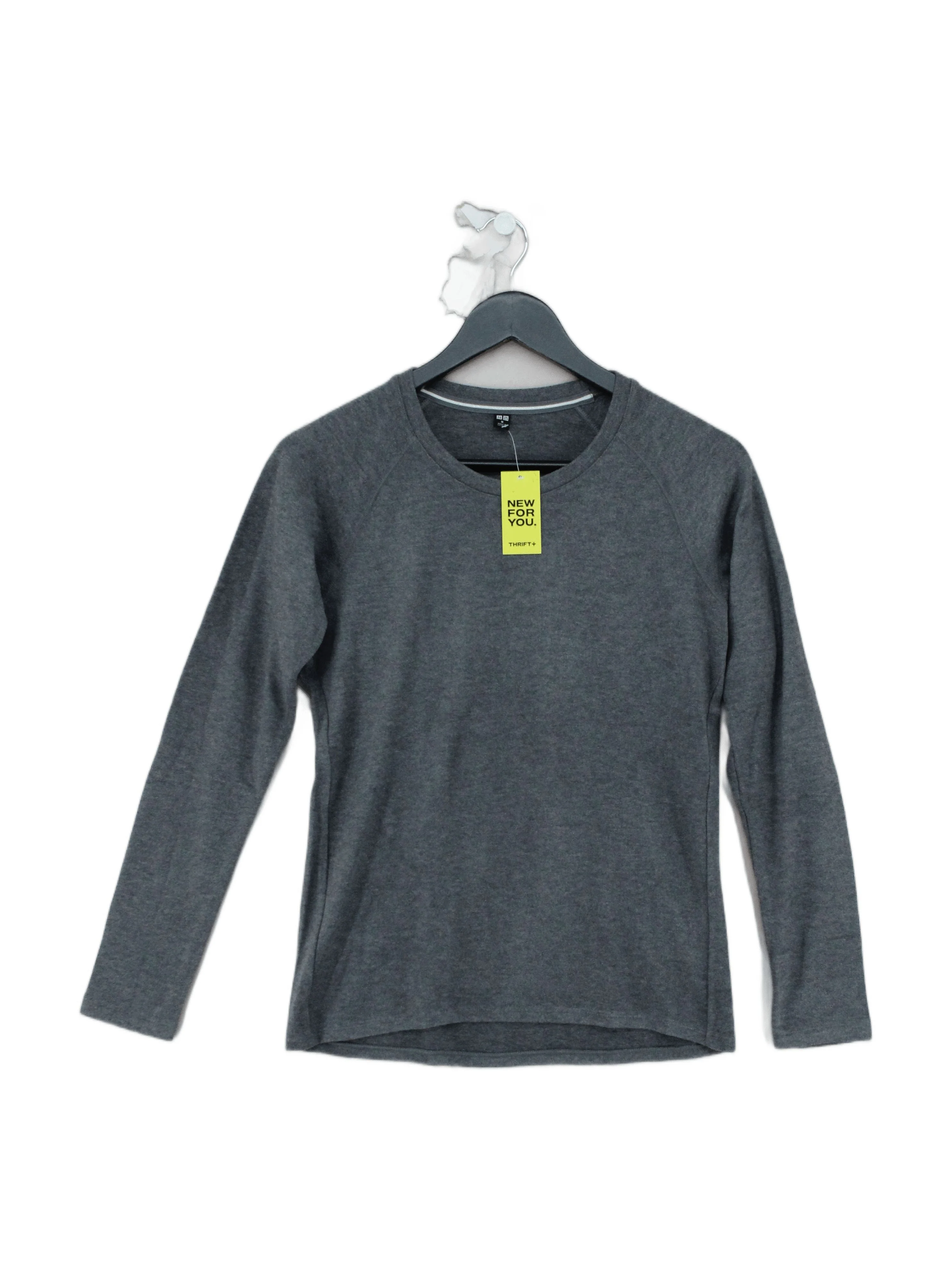 Uniqlo Men's T-Shirt M Grey Acrylic with Rayon, Spandex Basic