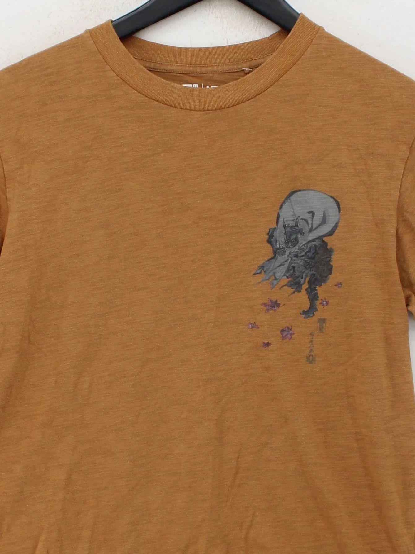 Uniqlo Men's T-Shirt S Brown Graphic 100% Cotton Basic - Image 3