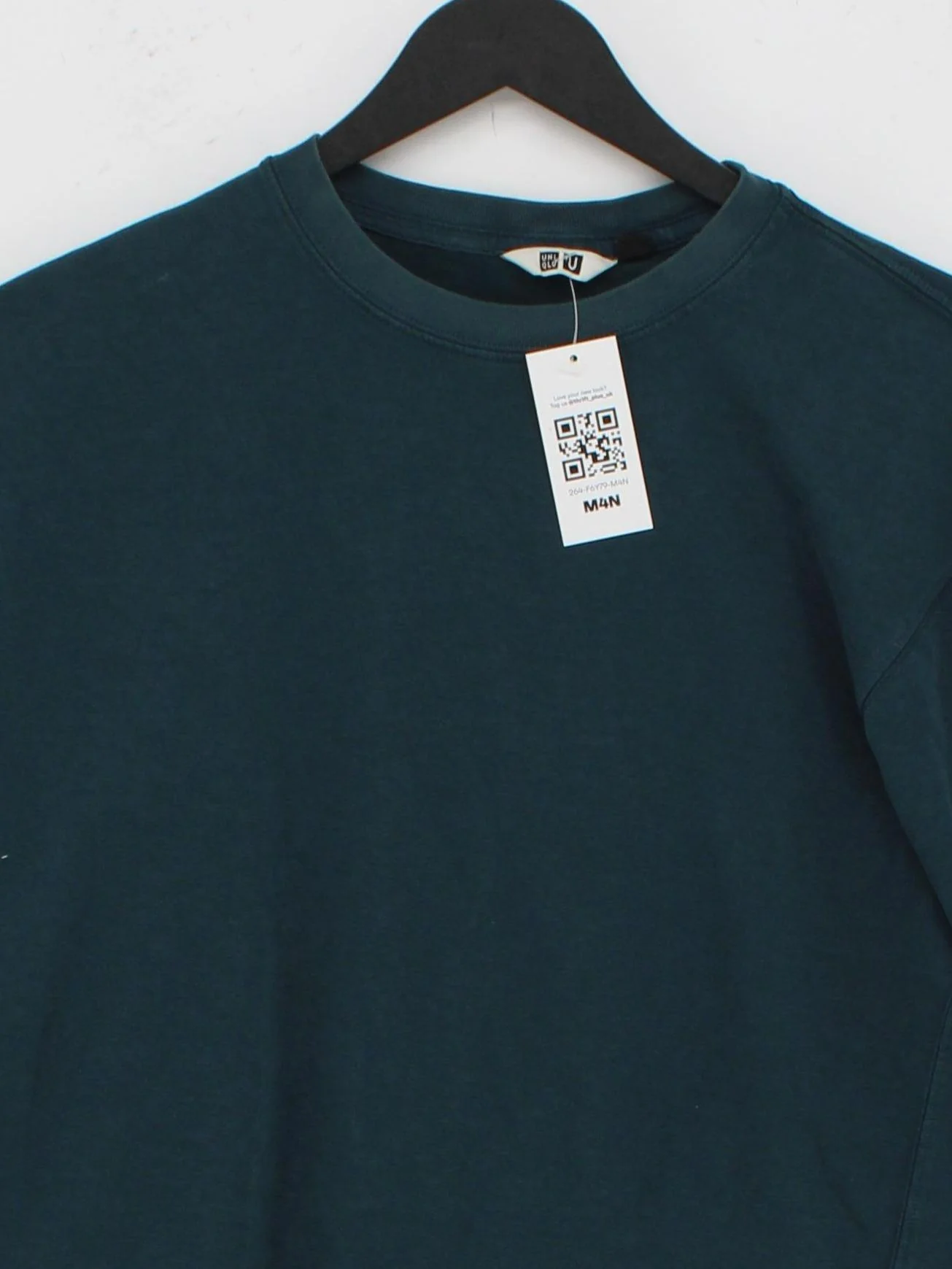 Uniqlo Men's T-Shirt S Green Cotton with Polyester Basic - Image 3