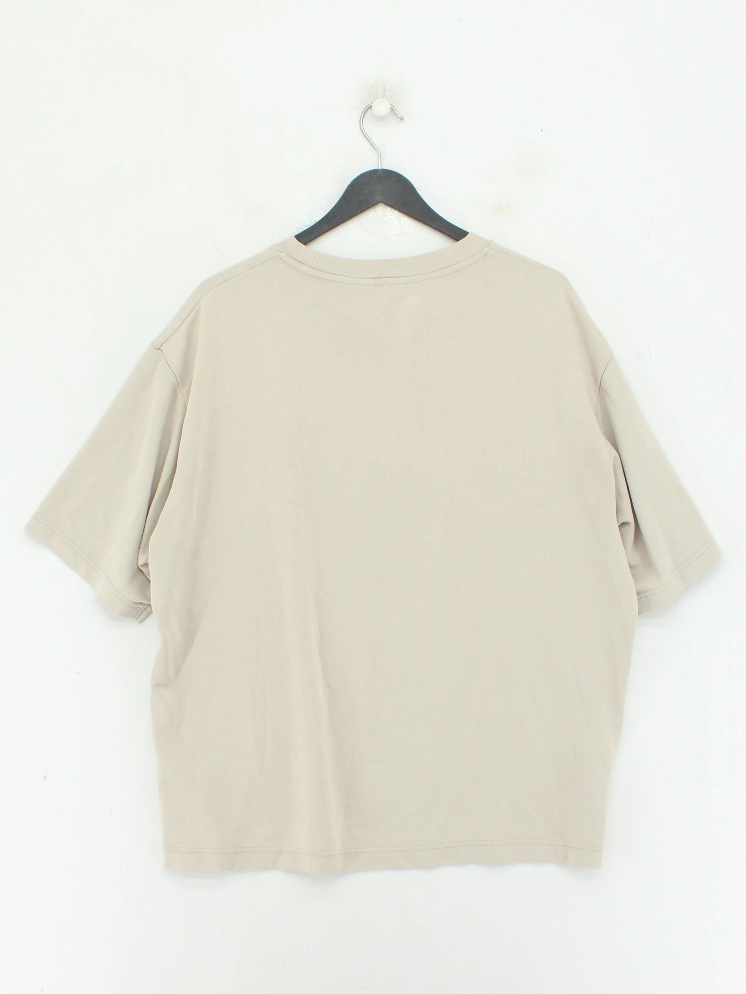 Uniqlo Men's T-Shirt XL Cream Cotton with Polyester, Other Basic - Image 2