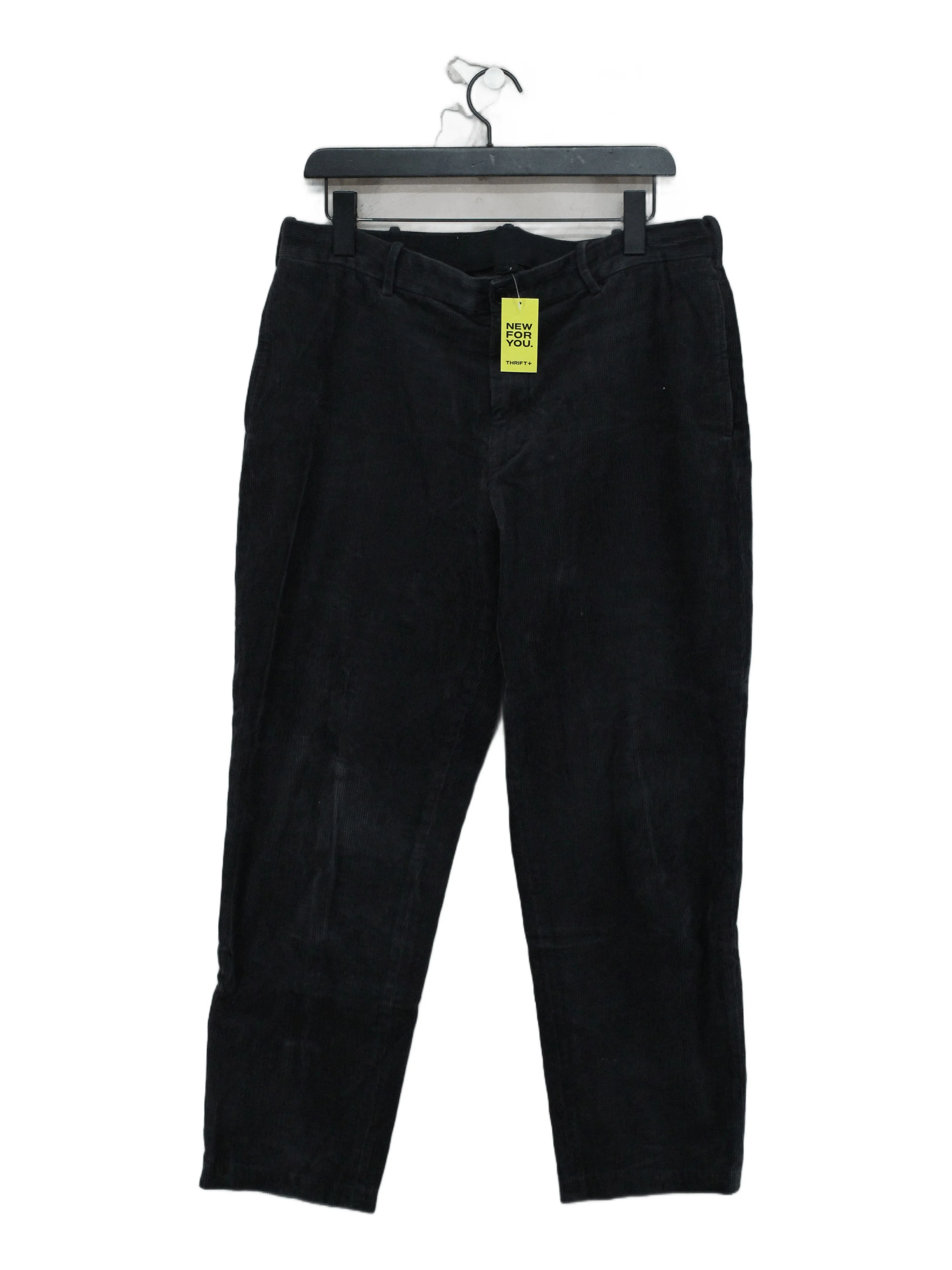 Uniqlo Men's Trousers L Black Cotton with Elastane Straight Chino