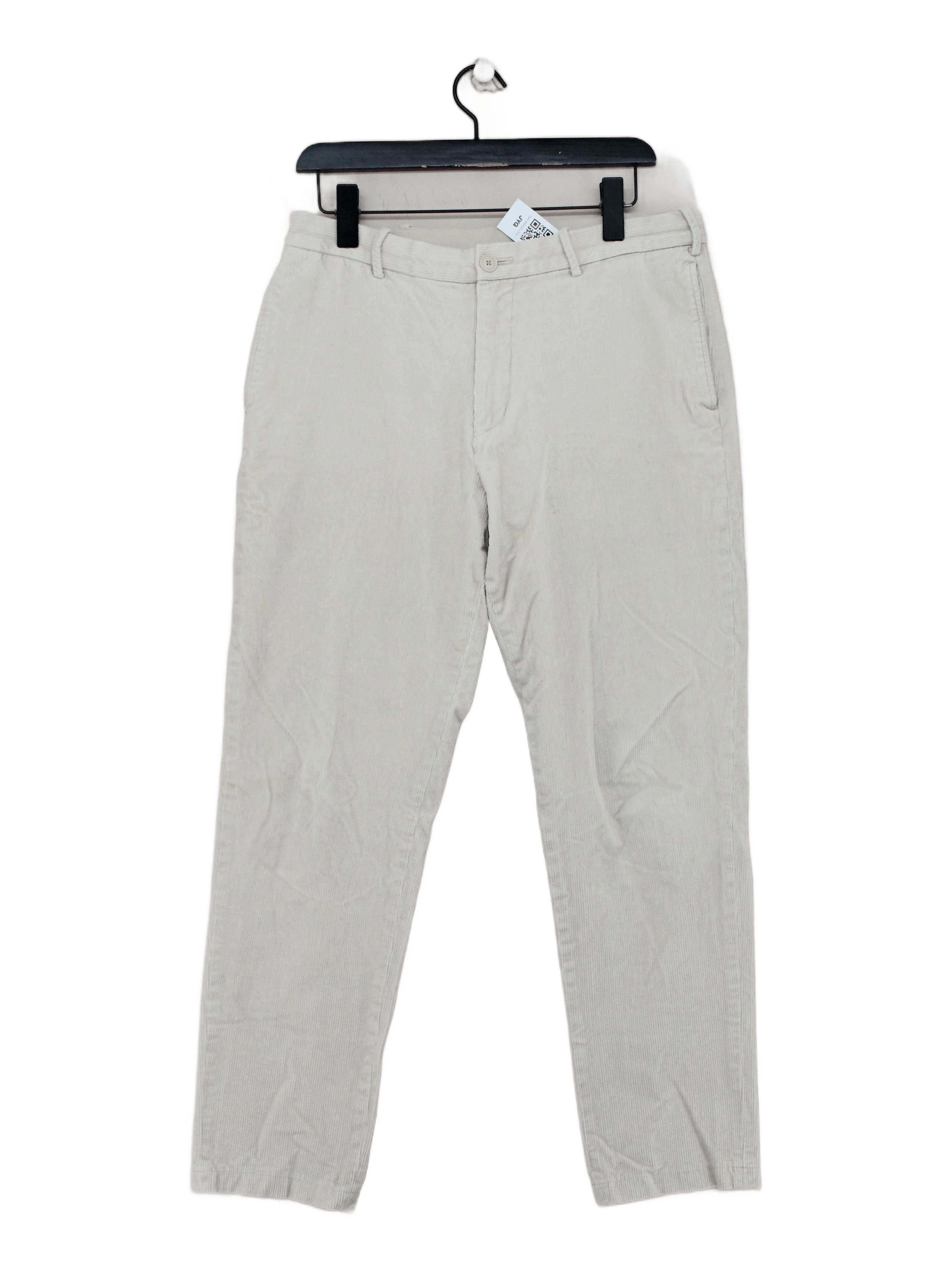 Uniqlo Men's Trousers M Cream Cotton with Elastane Tapered Chino