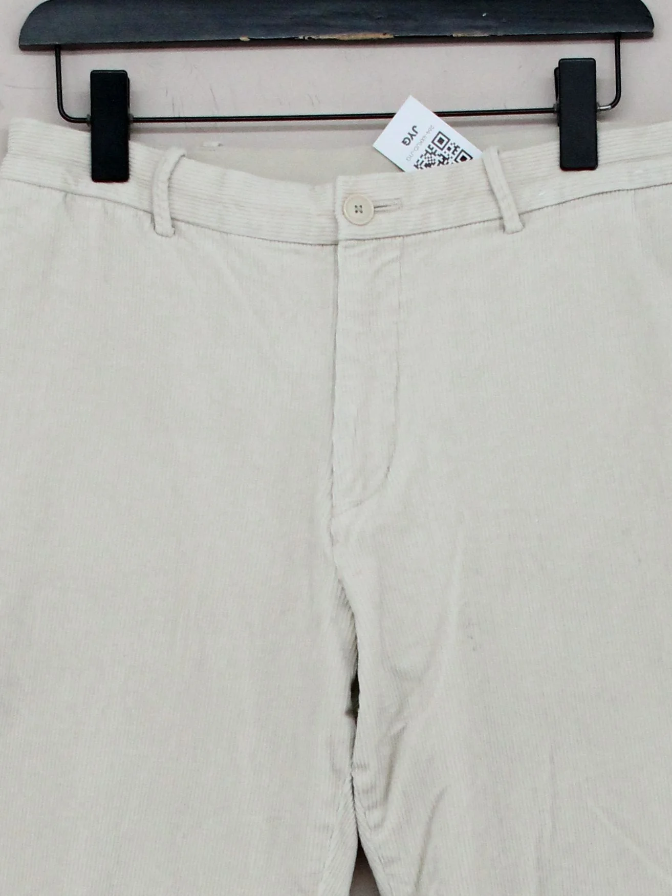 Uniqlo Men's Trousers M Cream Cotton with Elastane Tapered Chino - Image 3