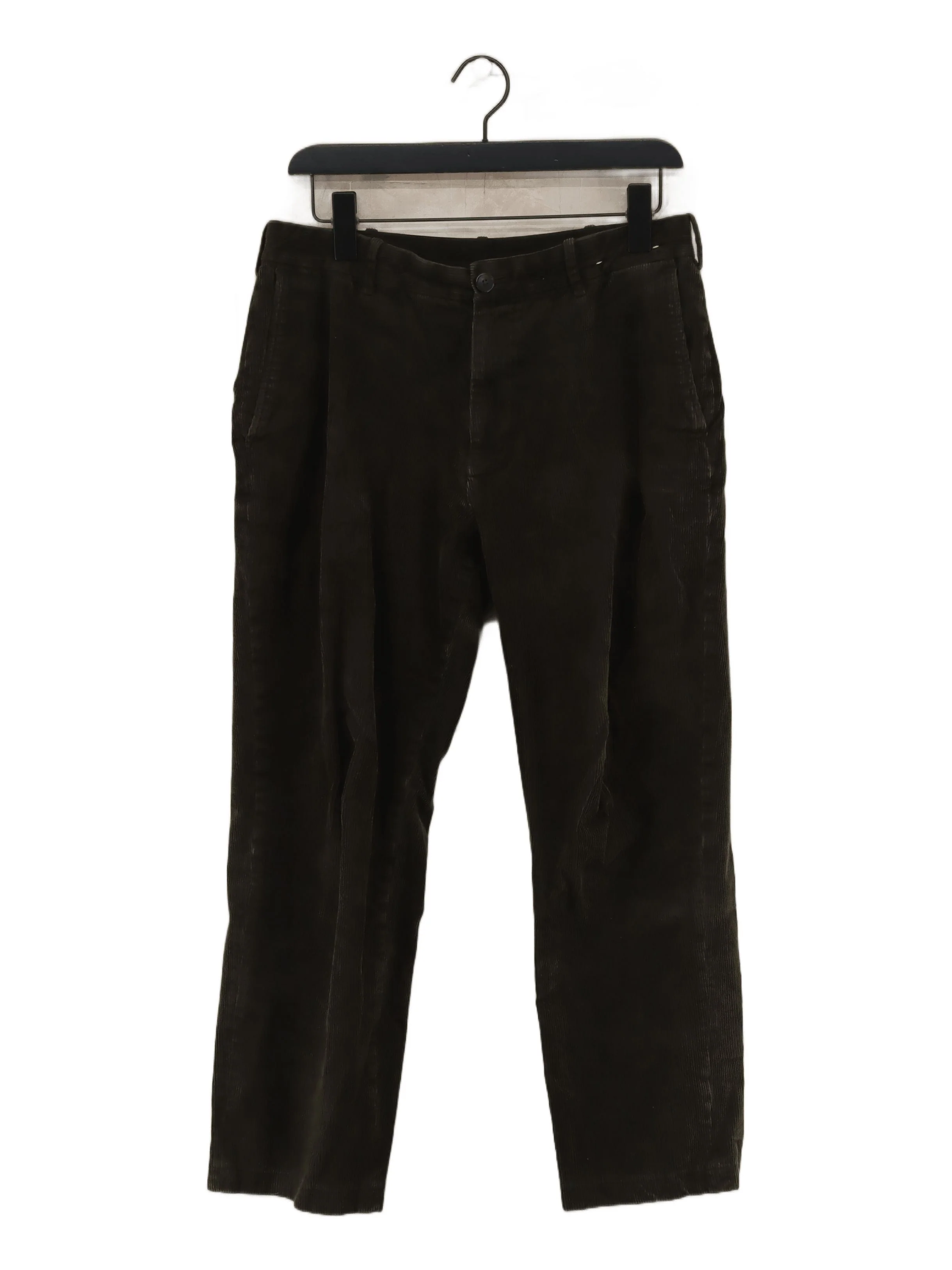 Uniqlo Men's Trousers M Green Cotton with Elastane Straight Chino
