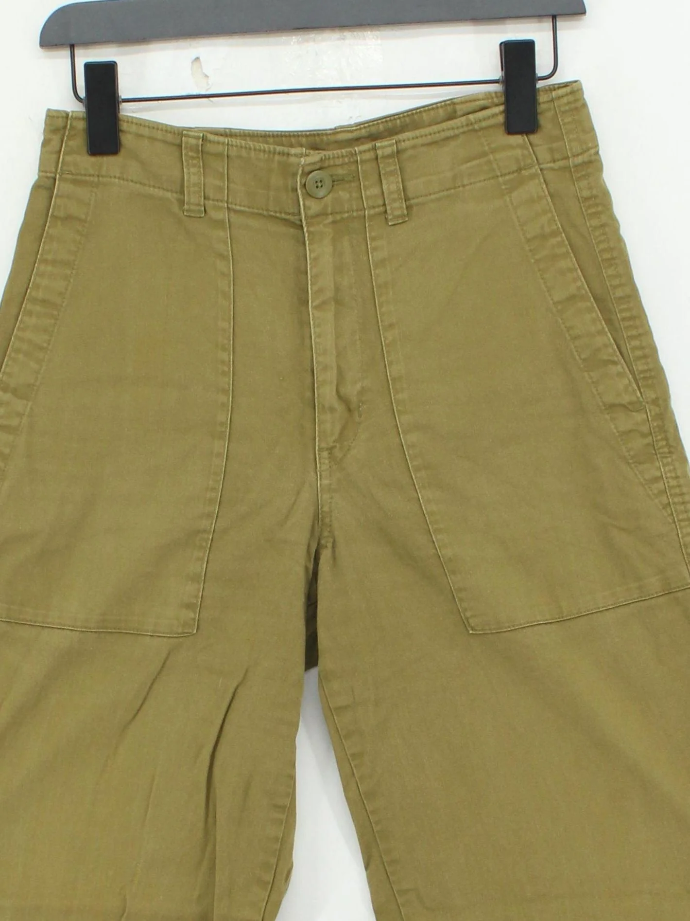 Uniqlo Men's Trousers W 25 in Green 100% Cotton Wide-Leg Chino - Image 3
