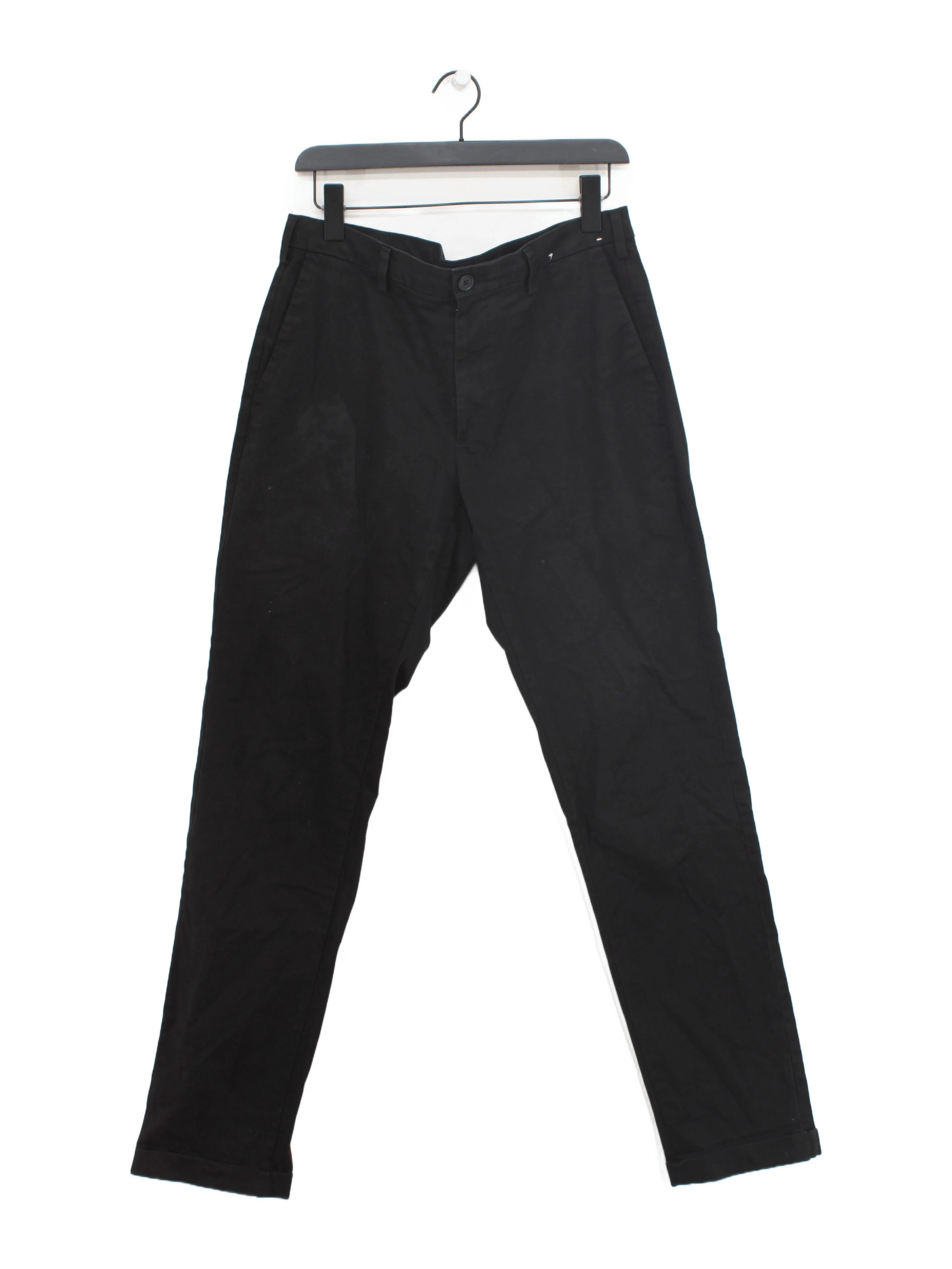 Uniqlo Men's Trousers W 32 in; L 34 in Black Cotton with Elastane Straight Chino