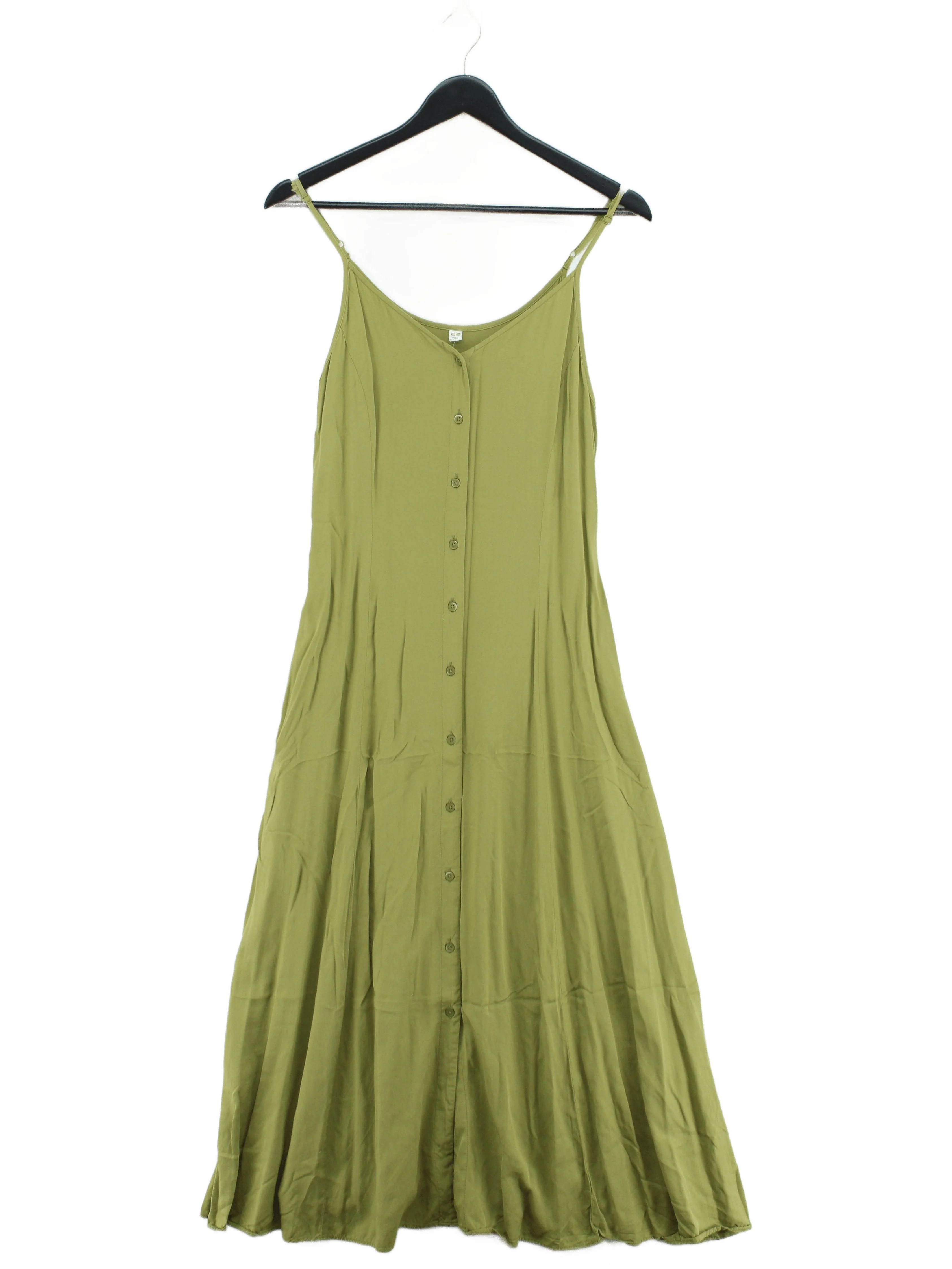 Uniqlo Slip Midi Dress S in Green