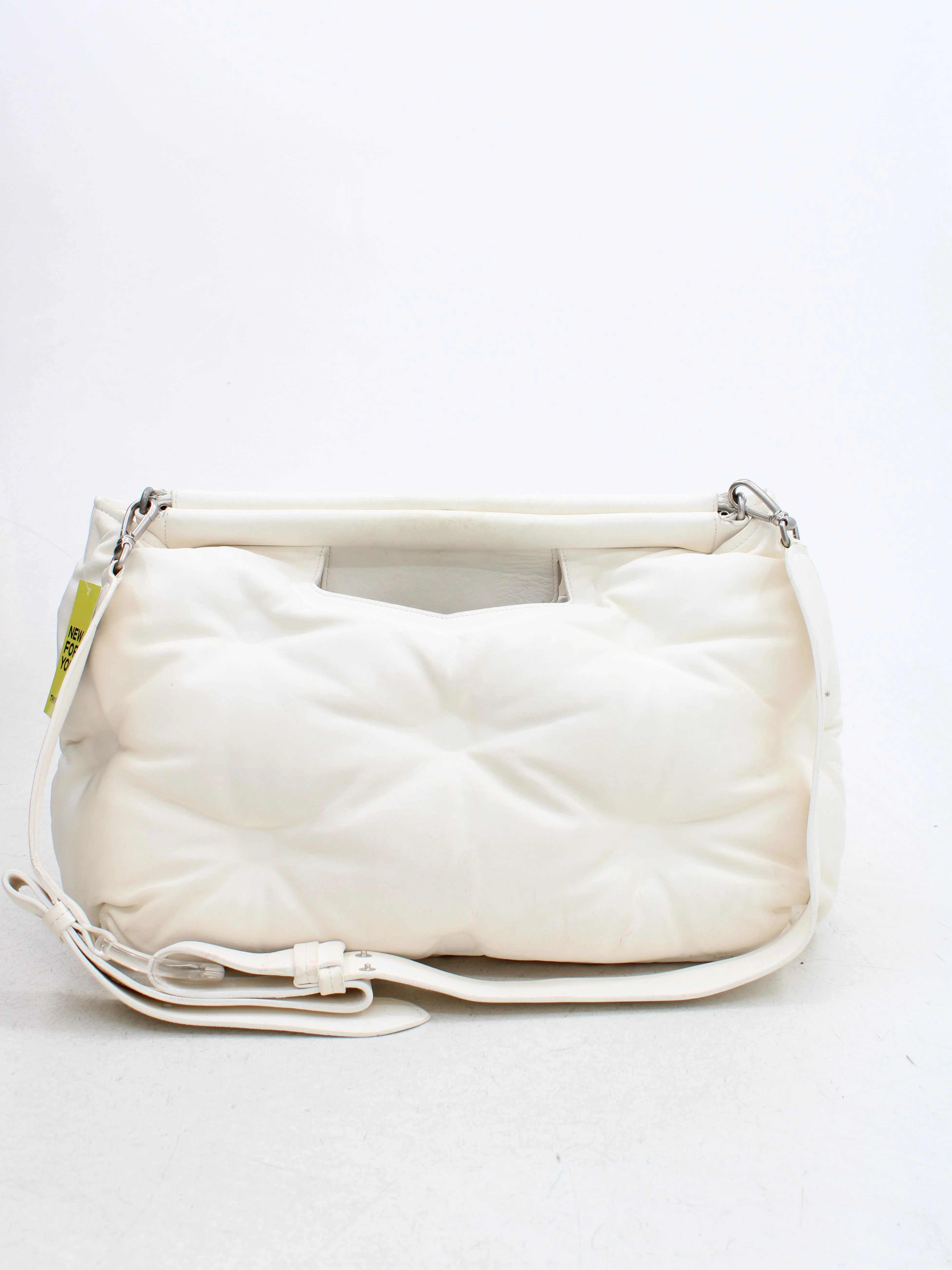 Uniqlo Women's Bag White Leather with Polyester Shoulder Bag - Image 2