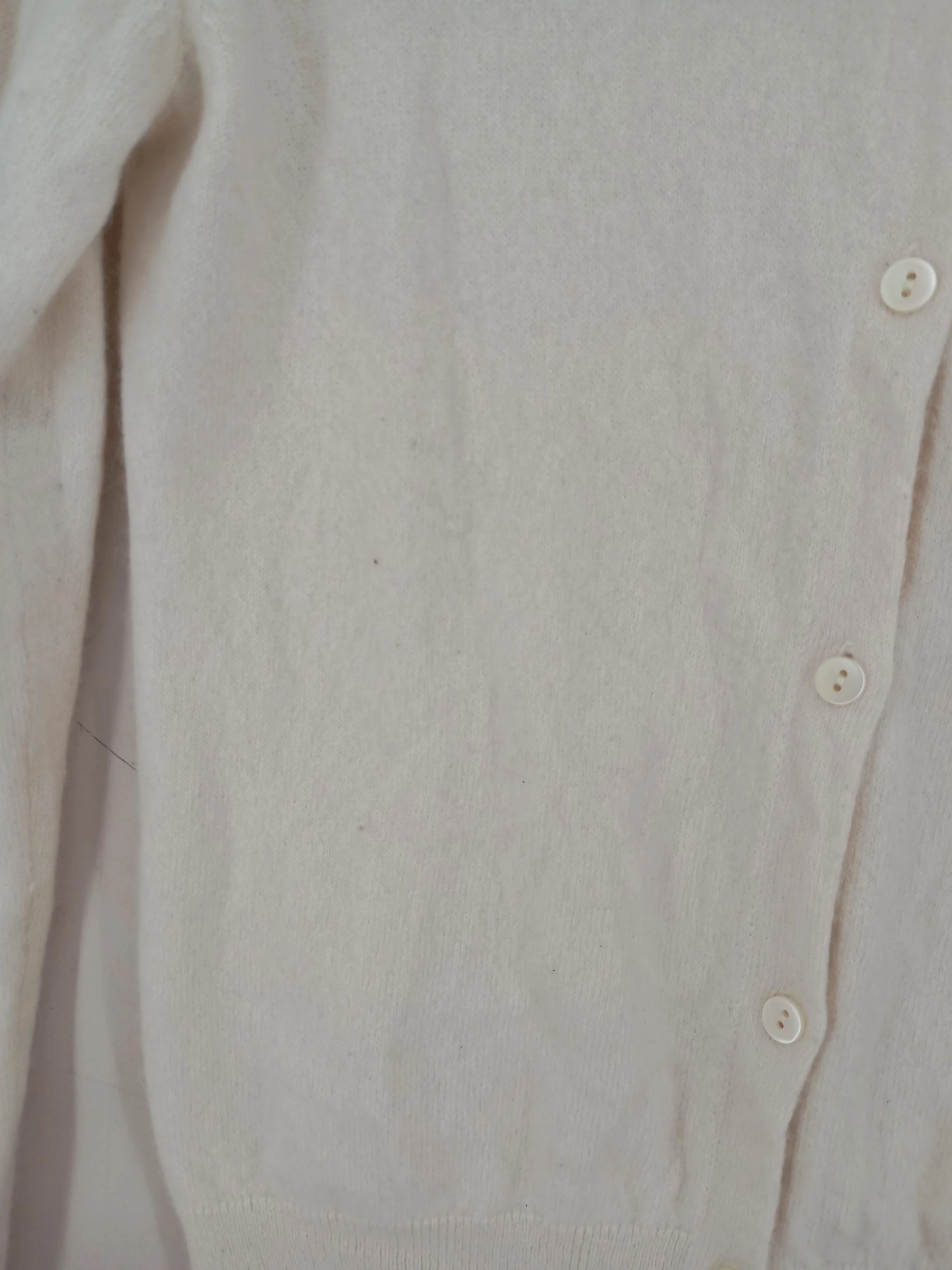 Uniqlo Women's Cardigan XS Cream 100% Cashmere Crew Neck Cardigan - Image 5
